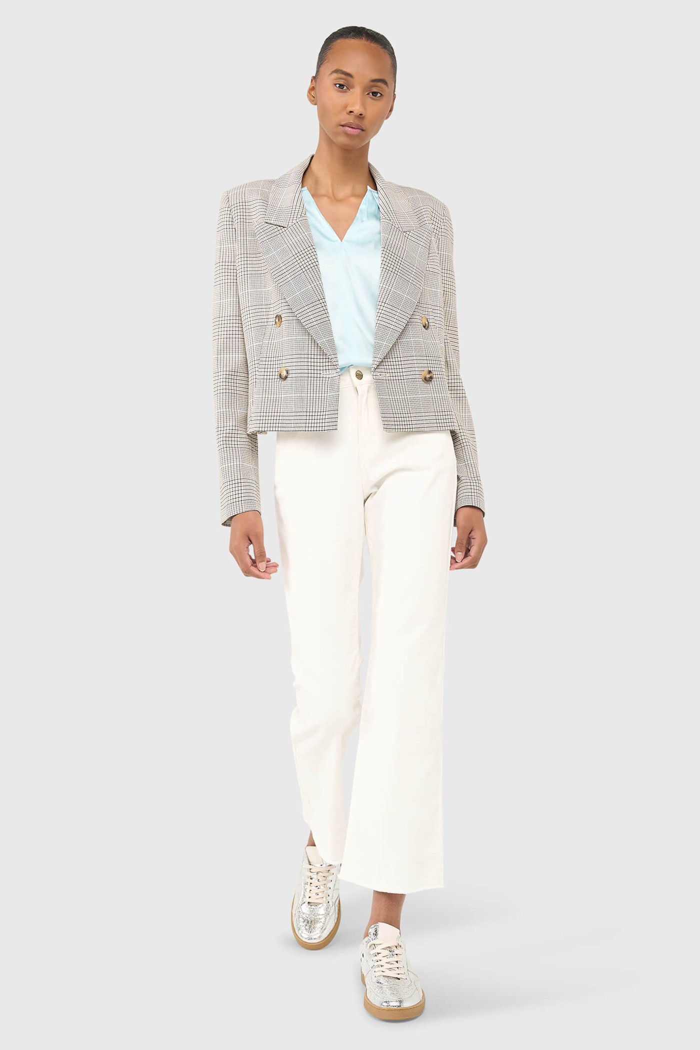 Stan Blazer Beige Ruit