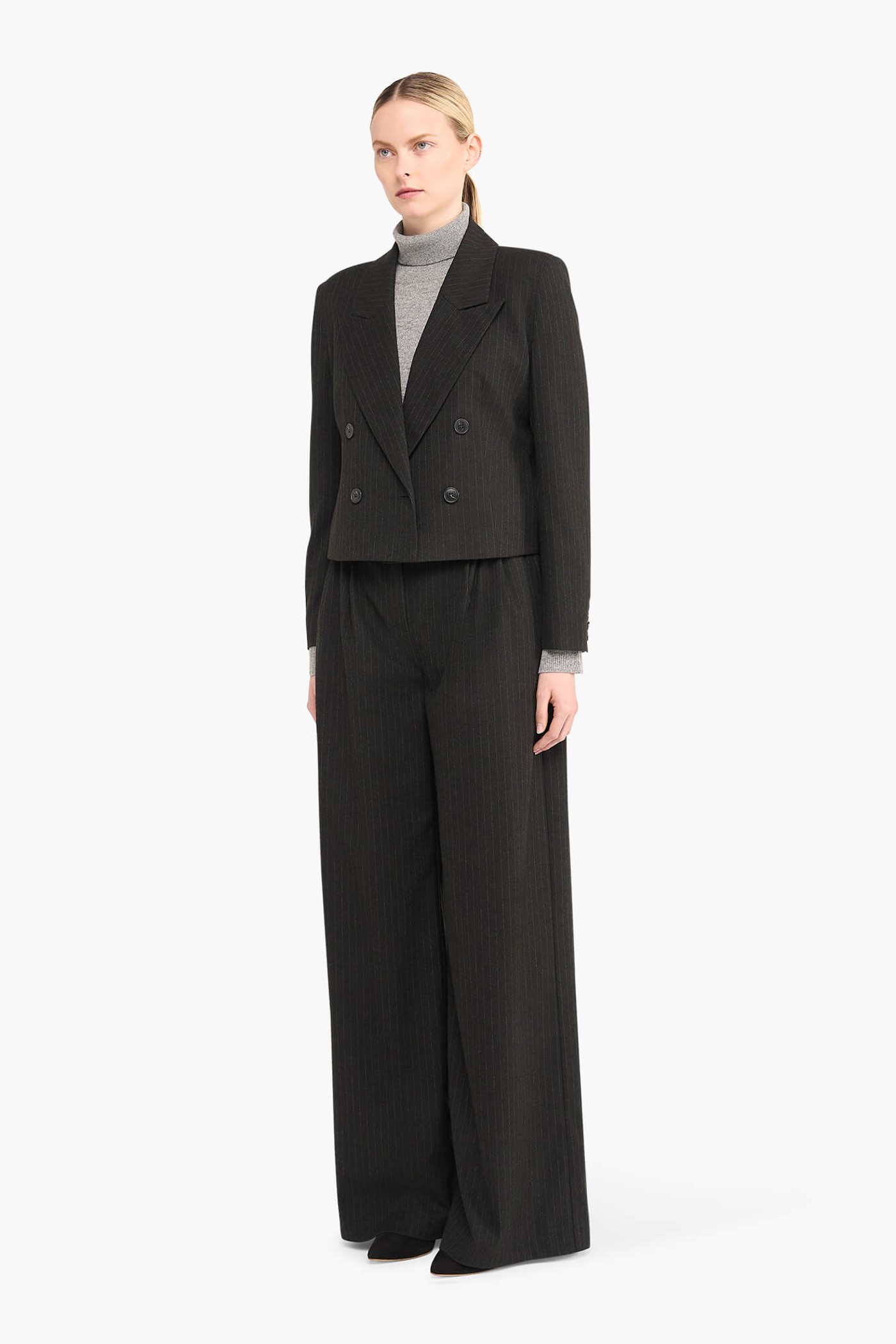 Blazer Dames Kort Stan Zwart Streep