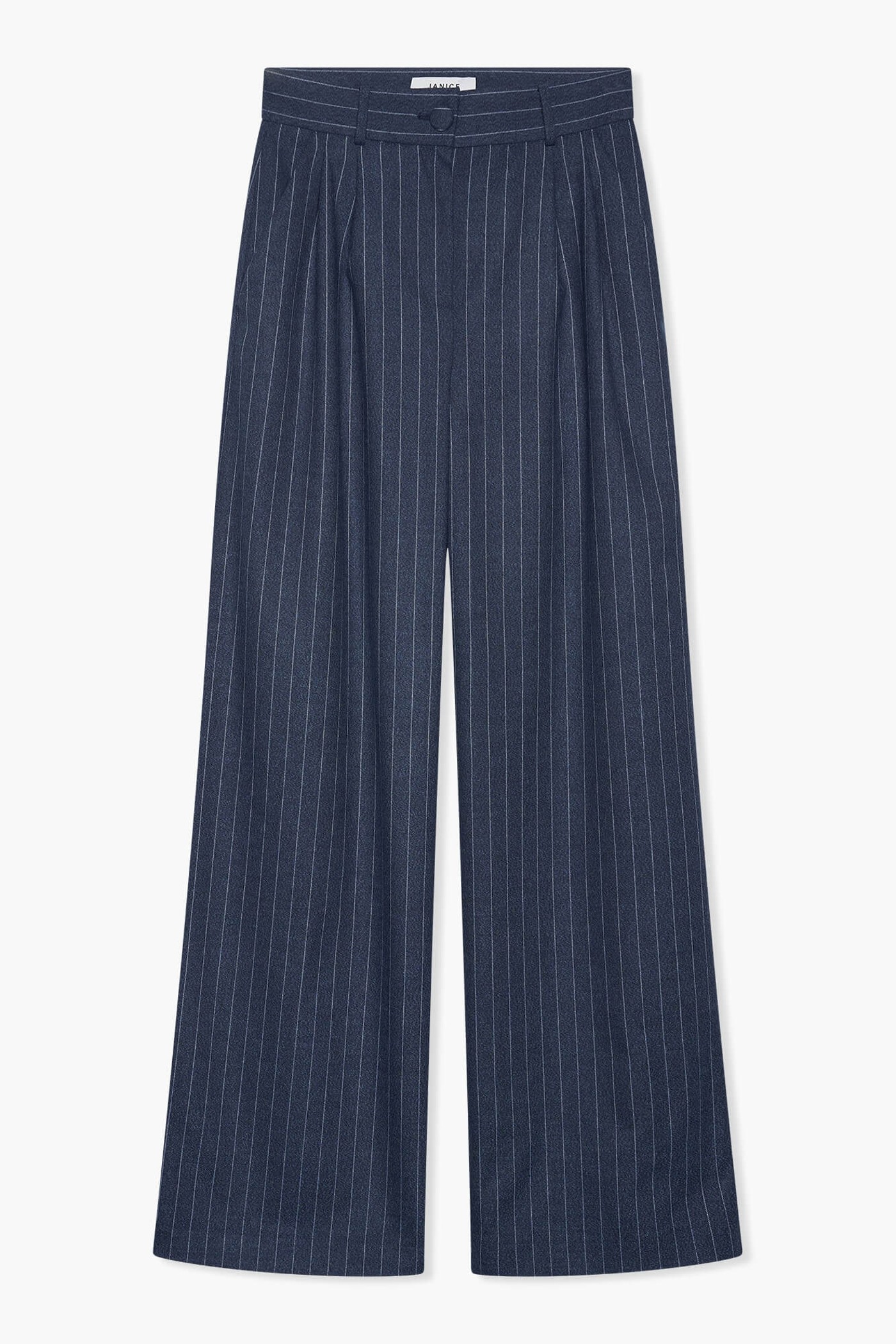 Broek Dames Wijde Pijp Streep Dollar Blauw