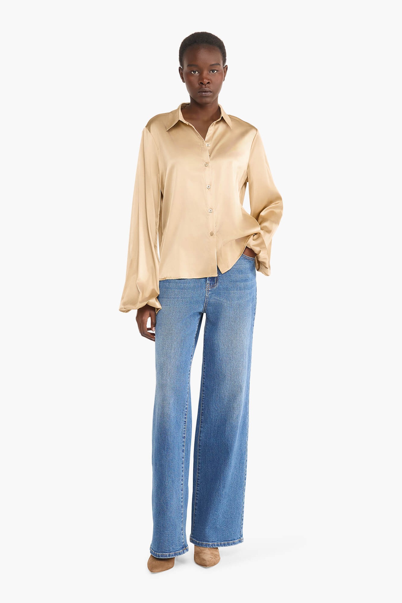 ZIJDEN BLOUSE DAMES STRETCH ABE GOUD