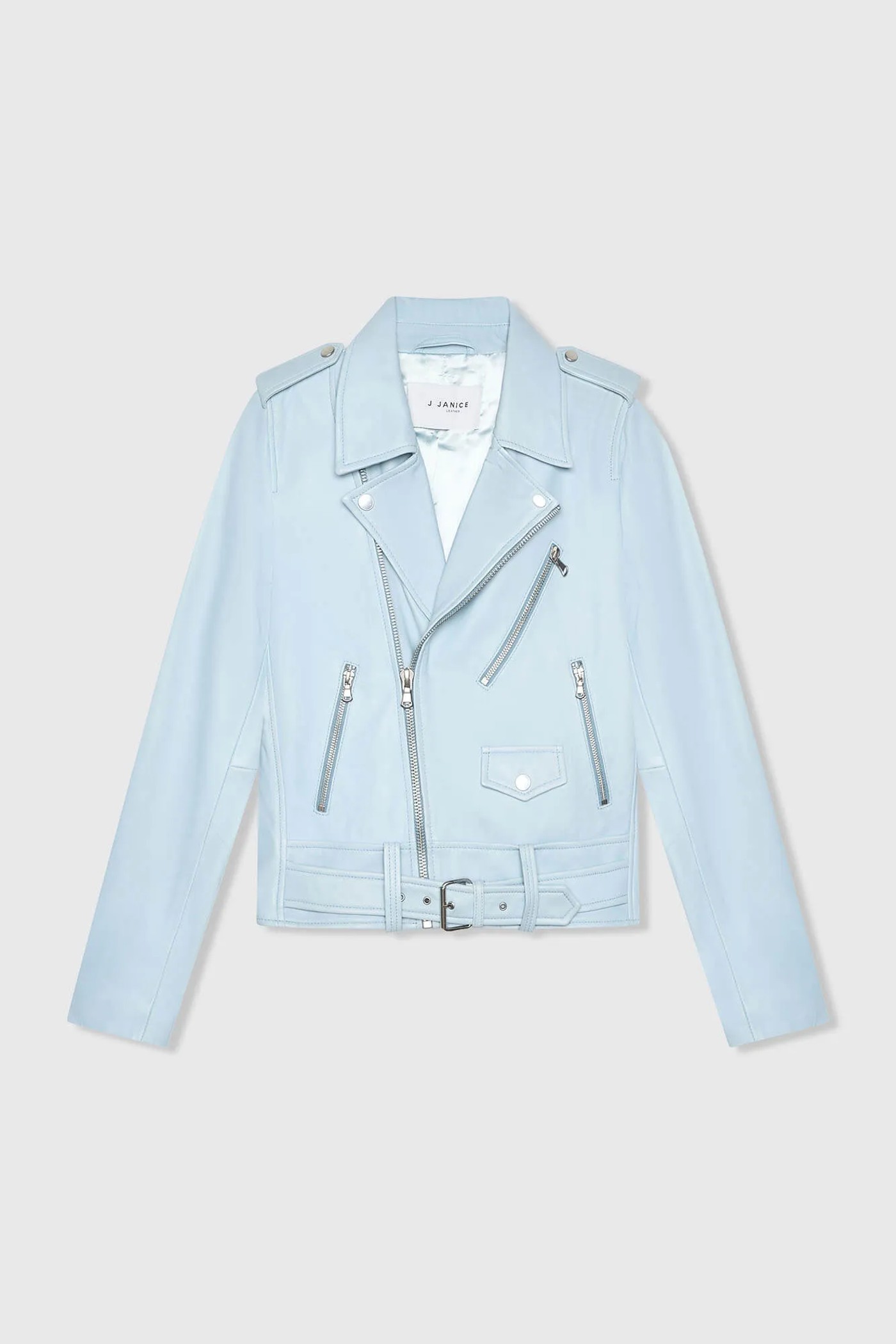 Blauw Leren Biker Jack Burke