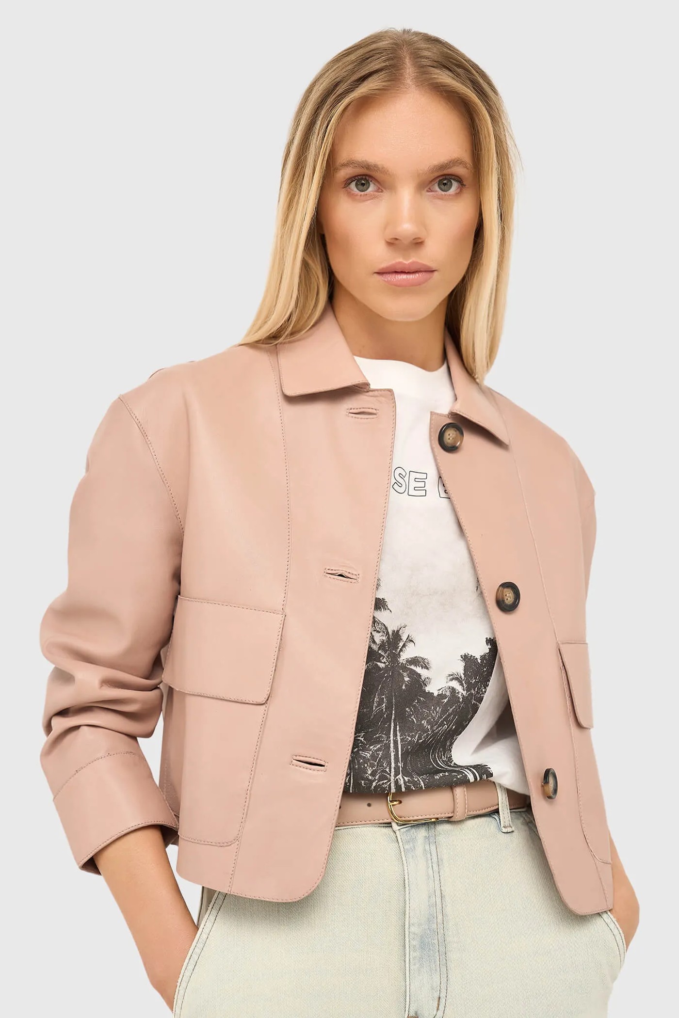 Leren Jas Dames William Roze