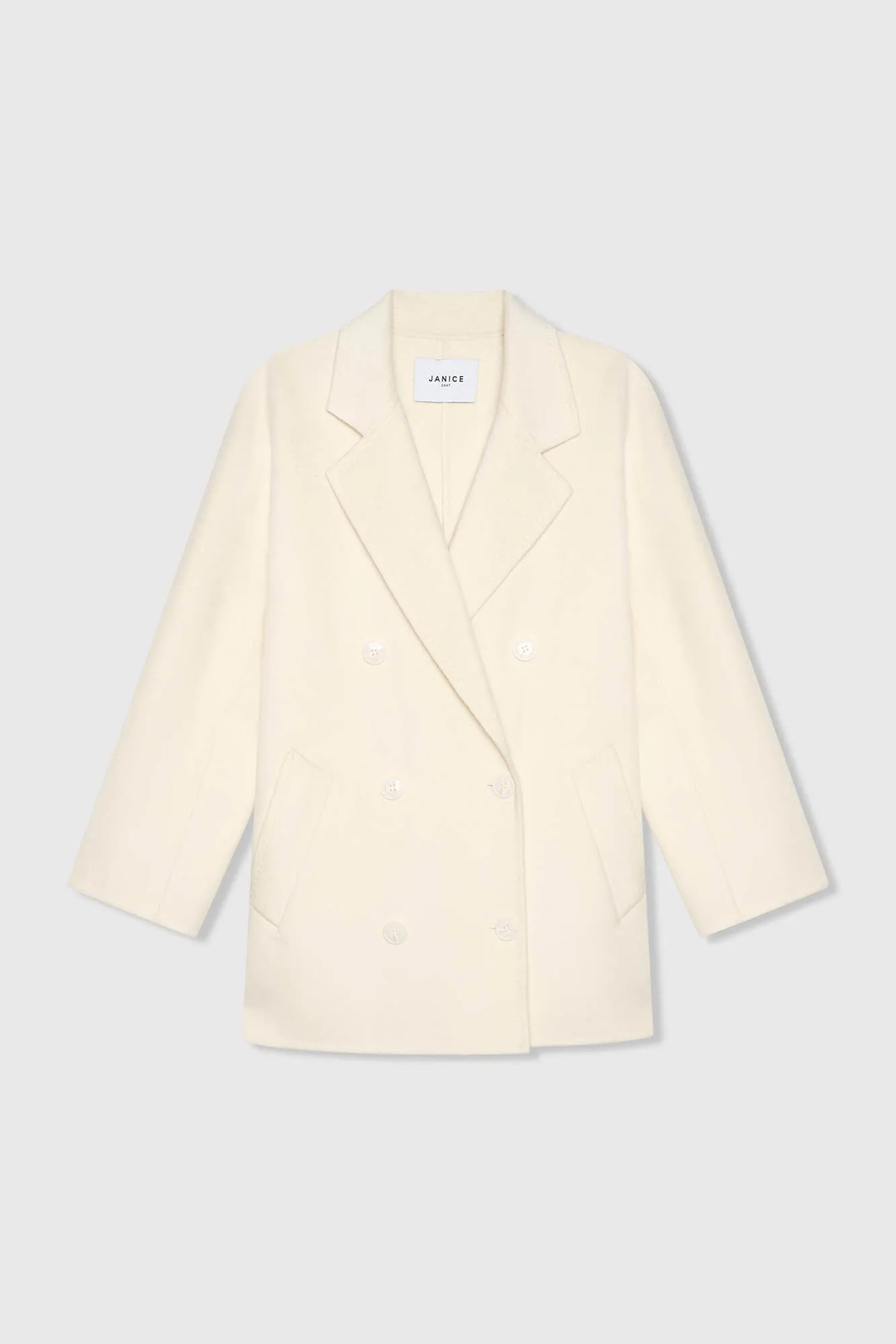 Cashmere Caban Jas Dames Double Face Kennedy Off White