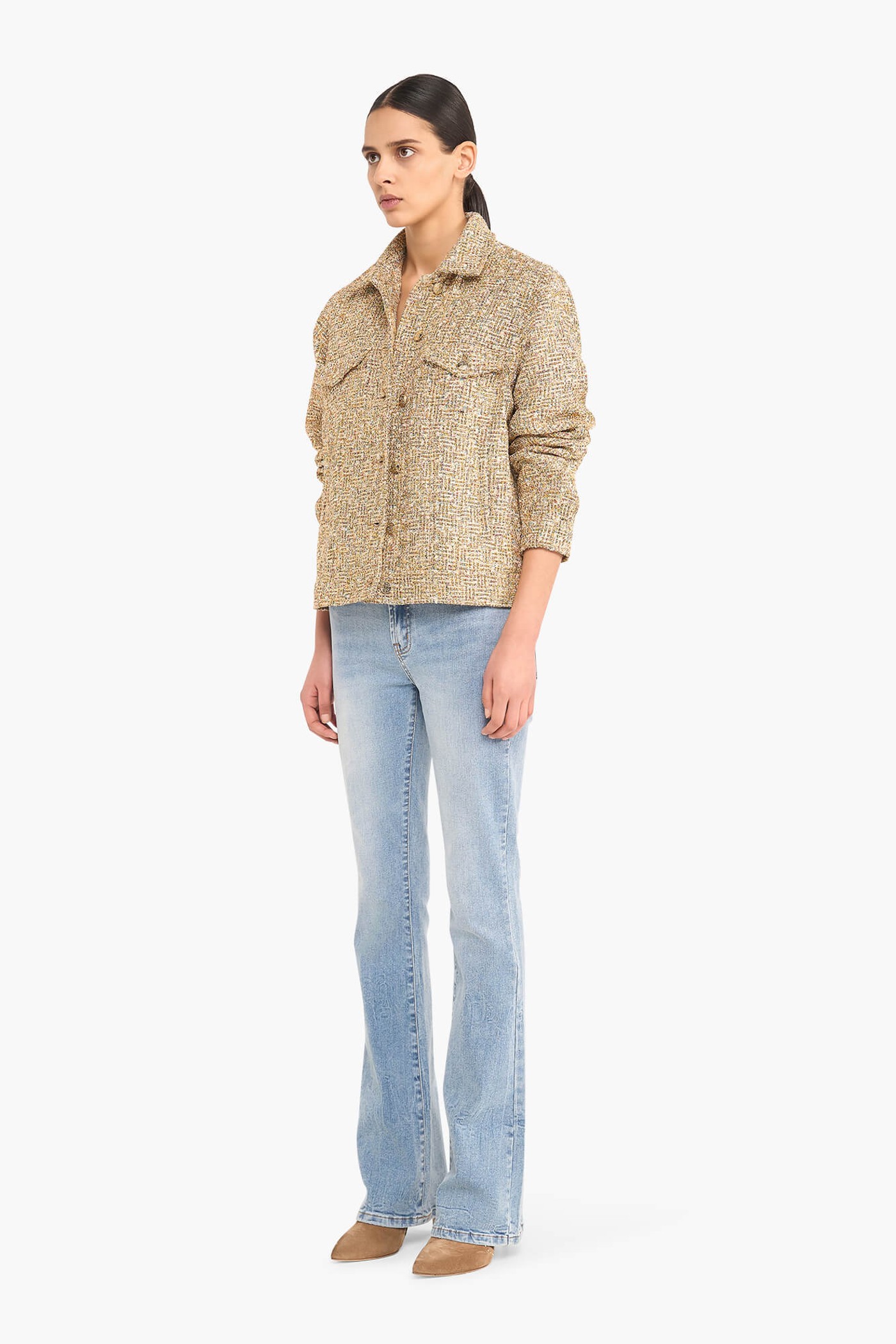 Jas Dames Kort Tweed Gregory Goud