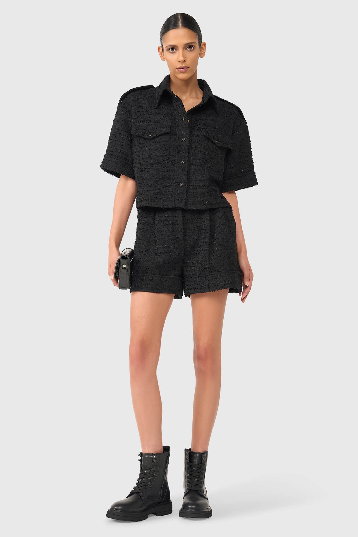 Spike Zwart Tweed Lurex