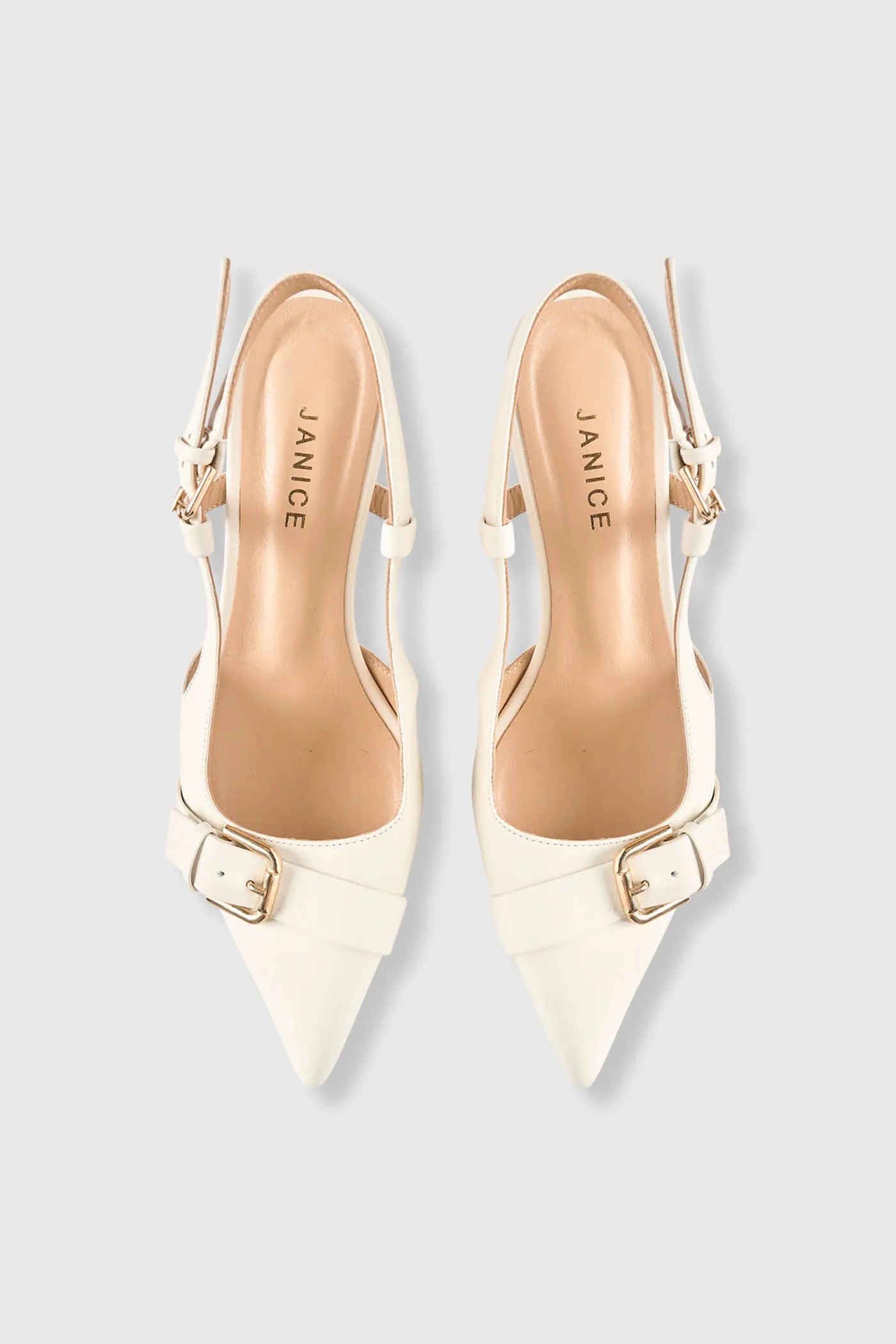 Slingbacks Dames Leer Hakje Elio Off White