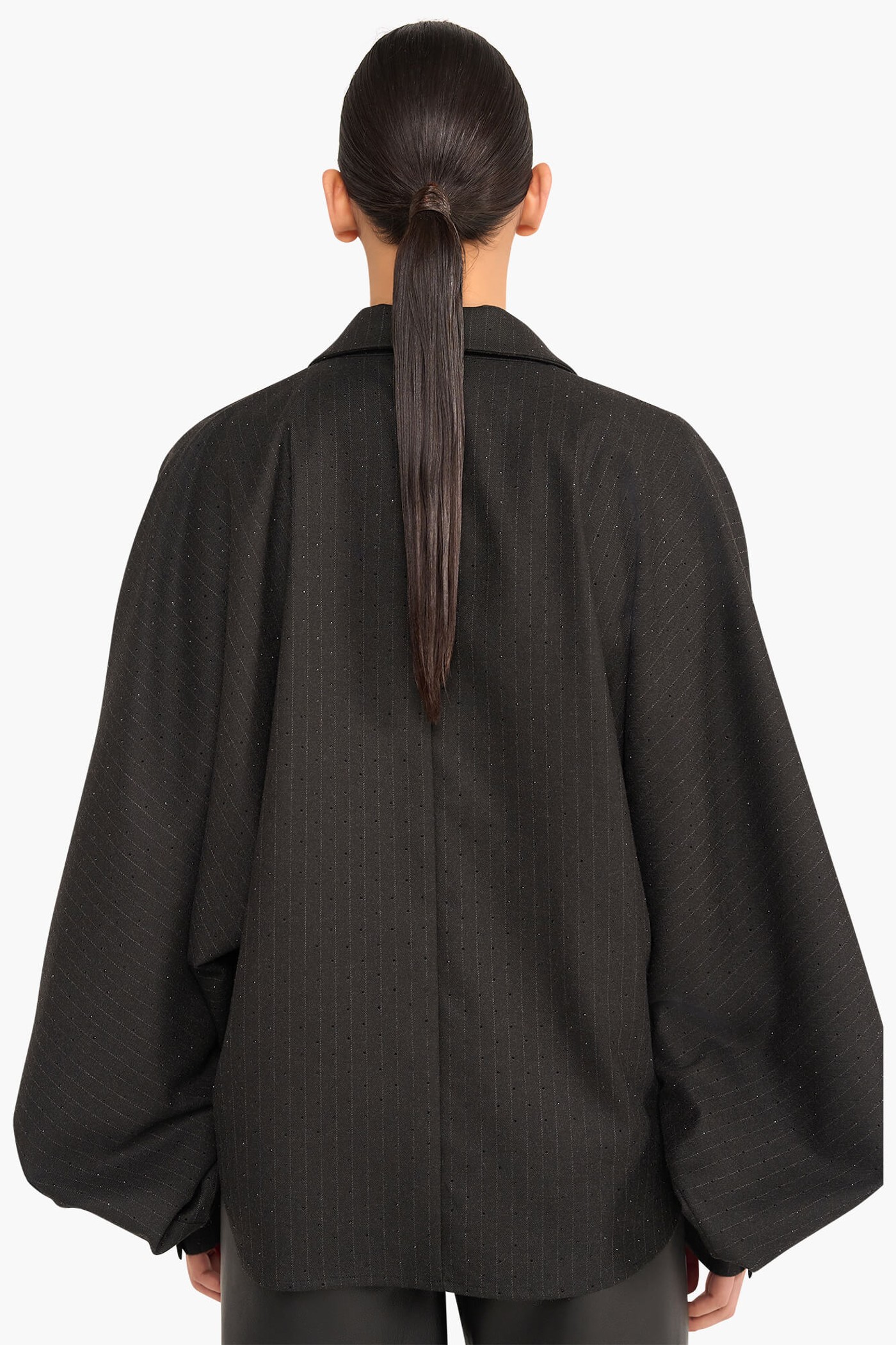 Blouse Dames Oversized Stone Zwart Steentjes