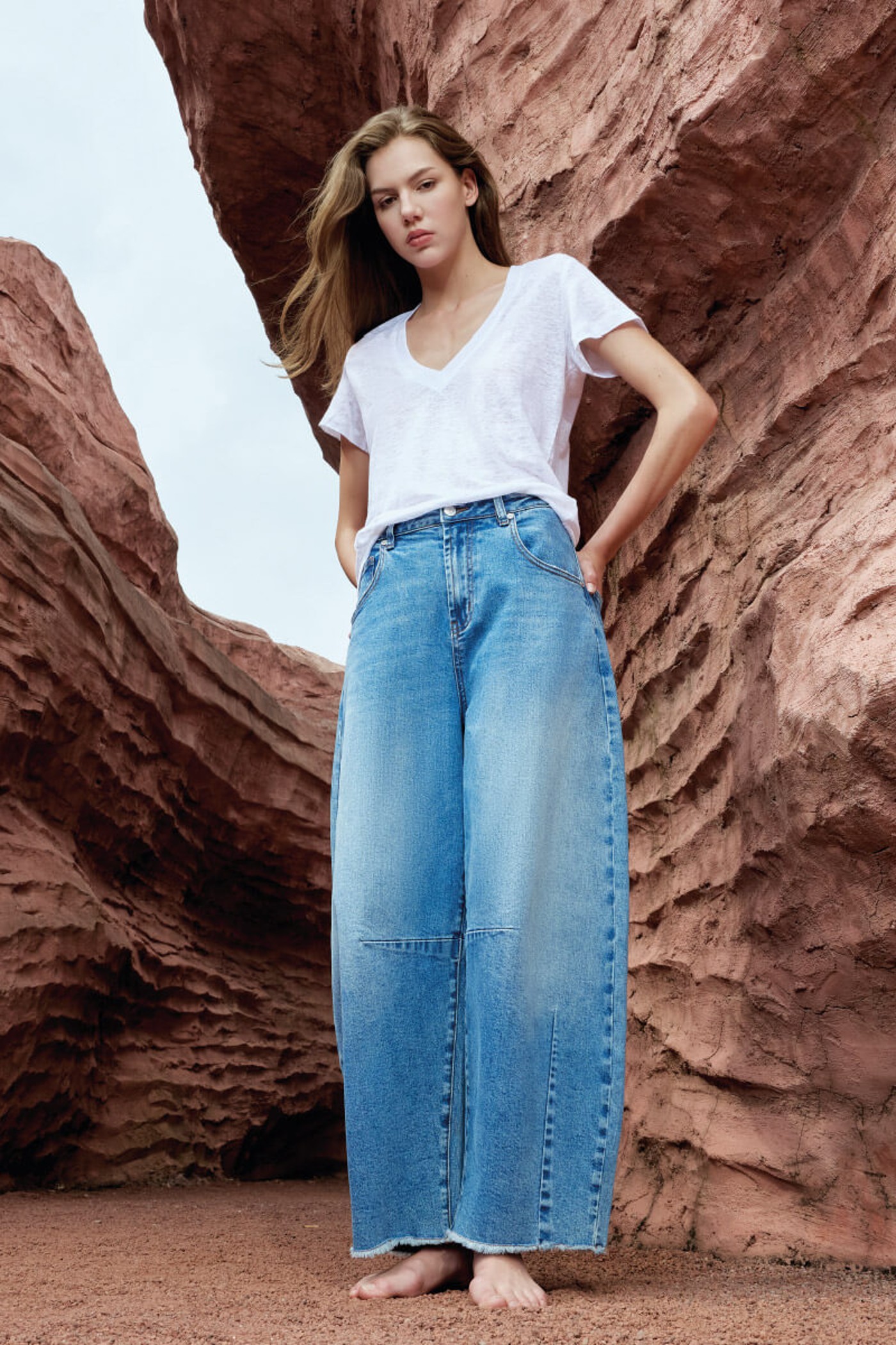 Barrel Jeans Dames Midrise Billy Blauw 379