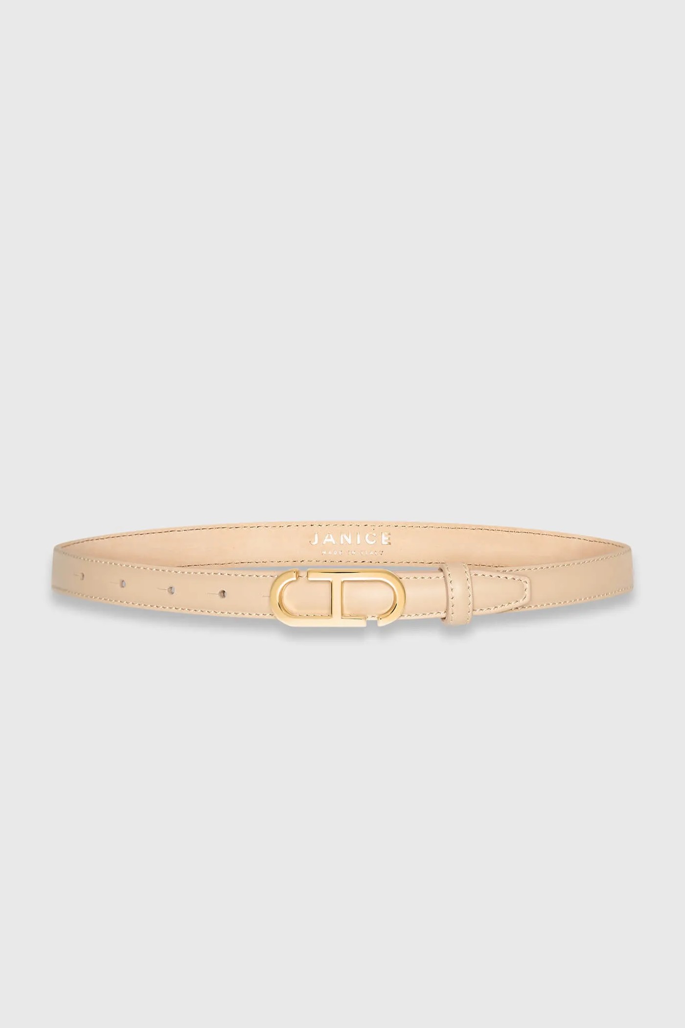 Leren Riem Dames Trophy Creme Gouden Buckle