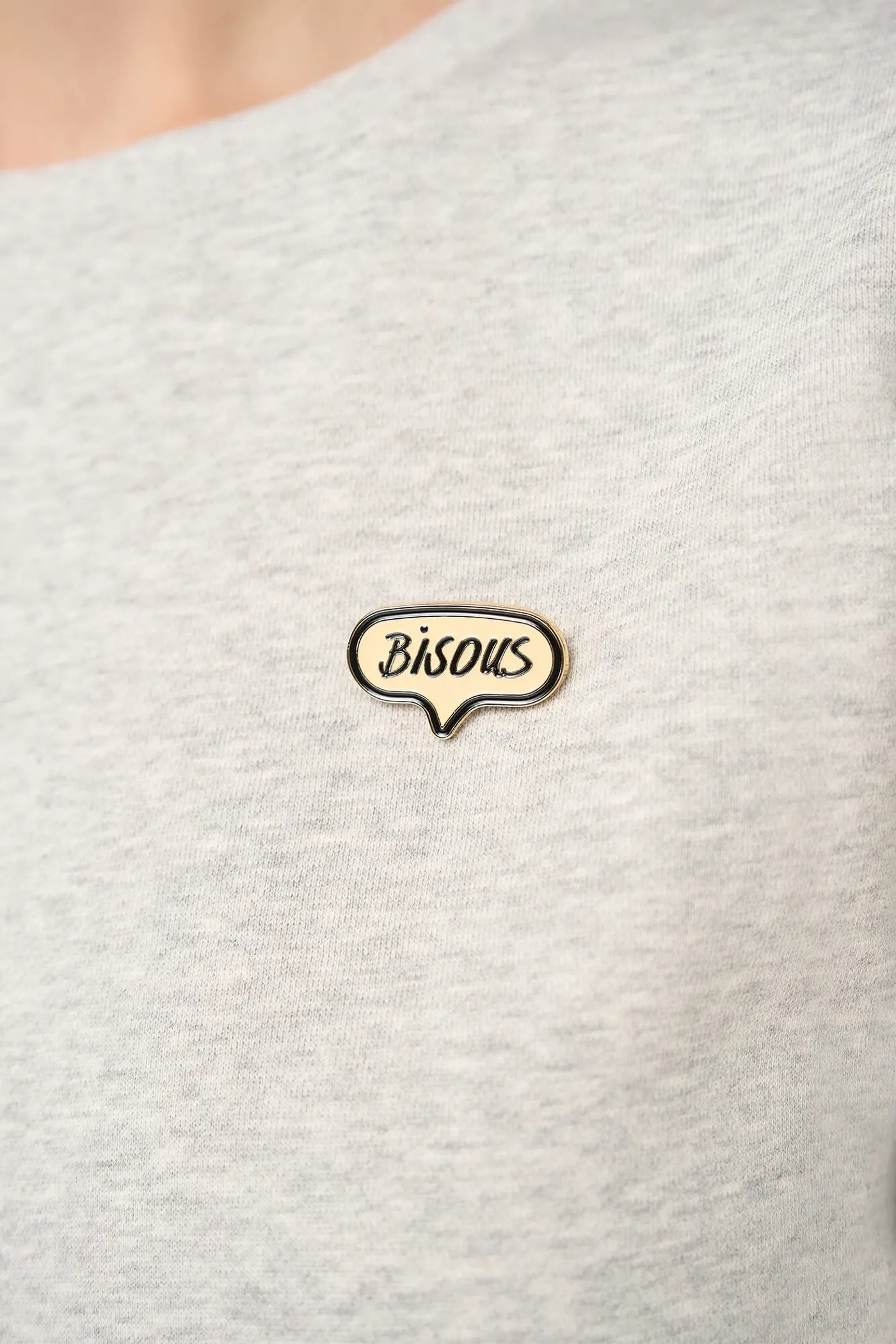 Grijze Dames Sweater Pof Mouw Katoen Corey