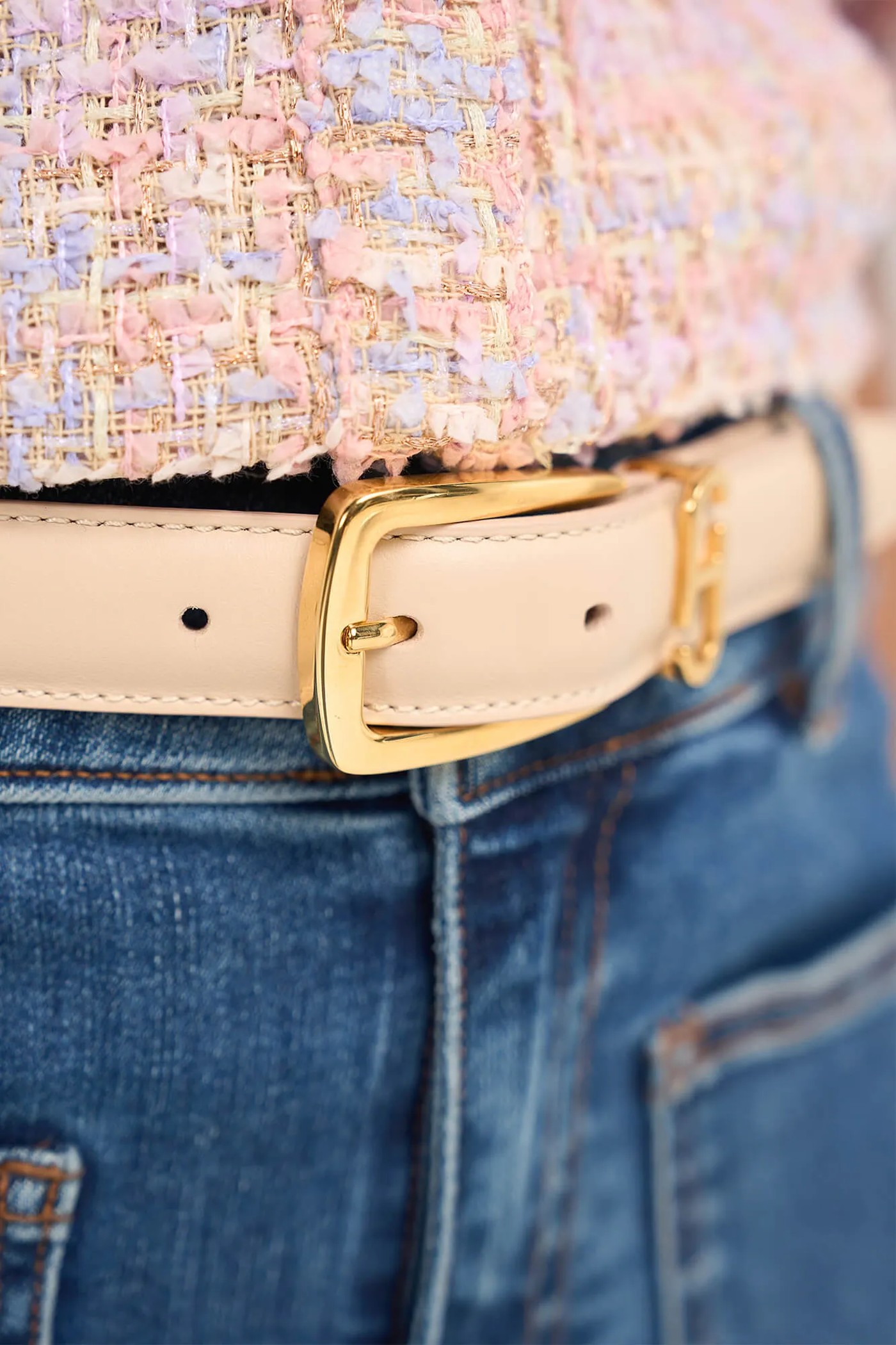 Leren Dames Riem Colby Creme