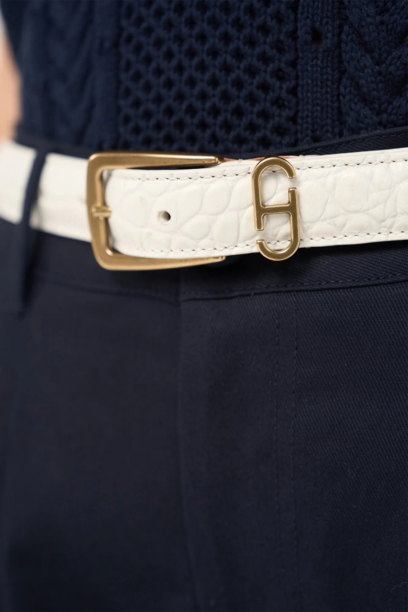 Leren Dames Riem Colby Off White