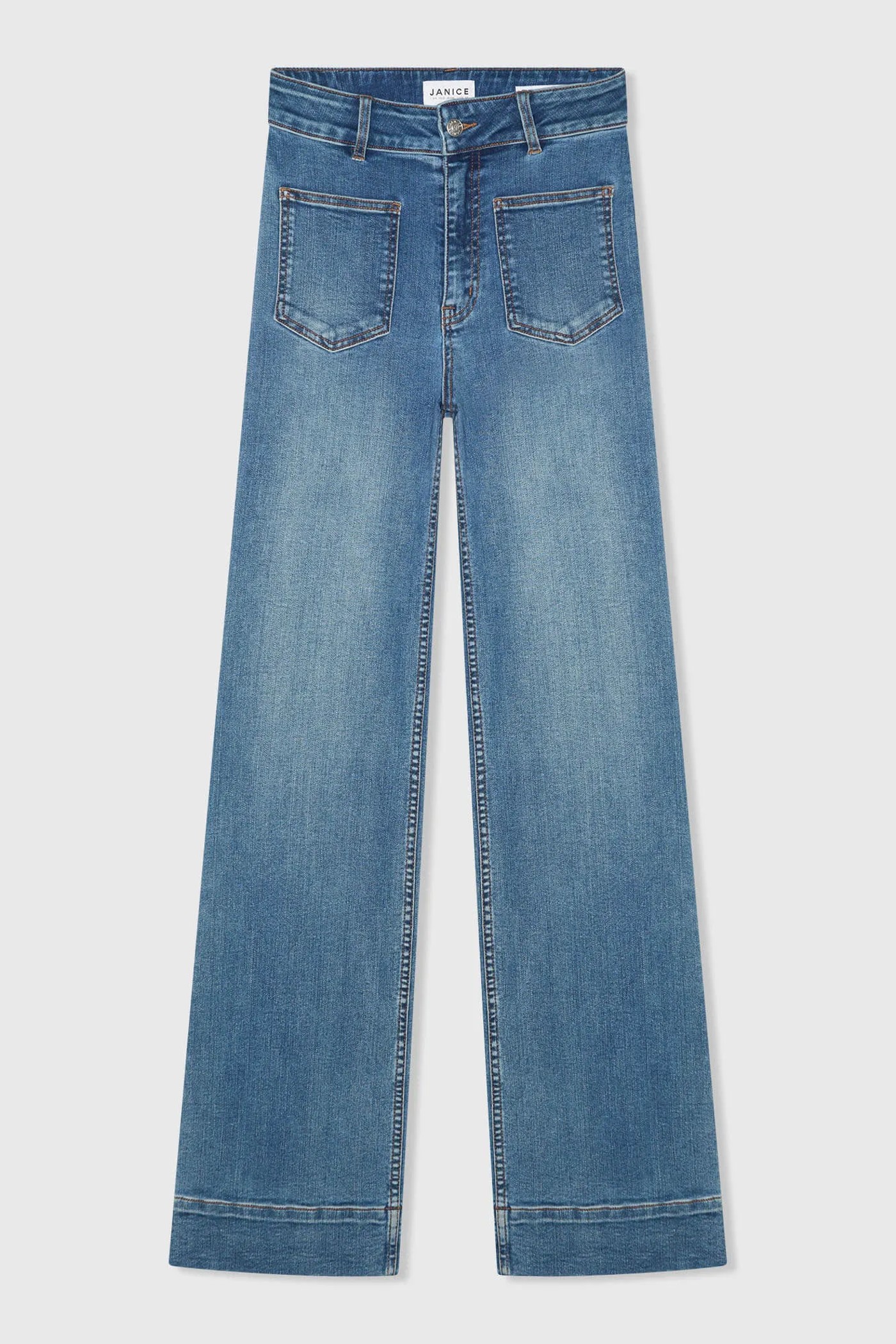 Flared Fit Dames Jeans Stretch Mid Rise Jagger Blauw 932