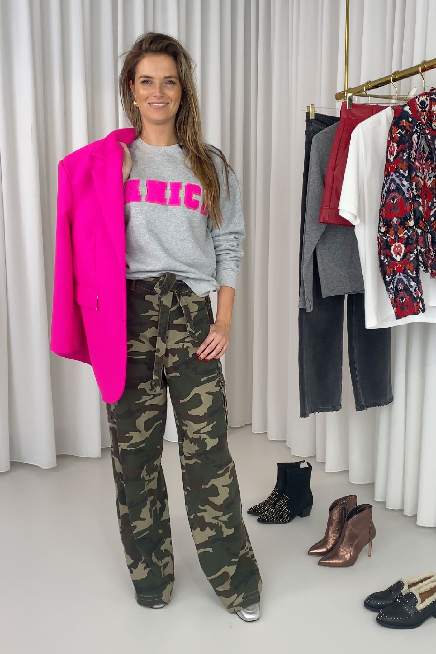 Roze Grandpa-blazer Dames