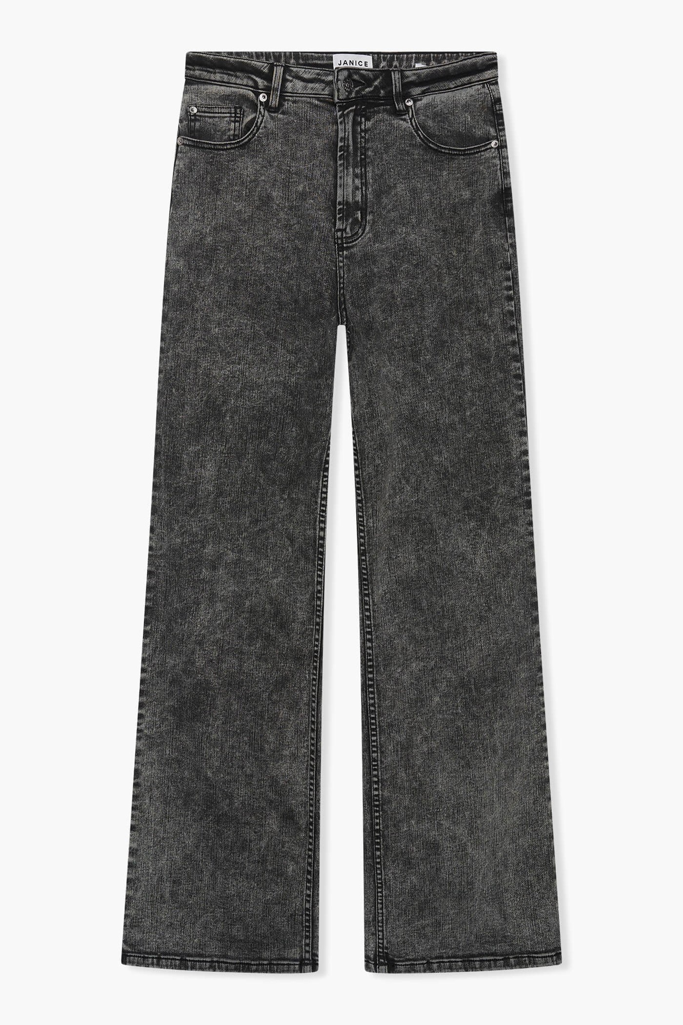 Jeans Dames Wijde Pijp Jason Zwart 100