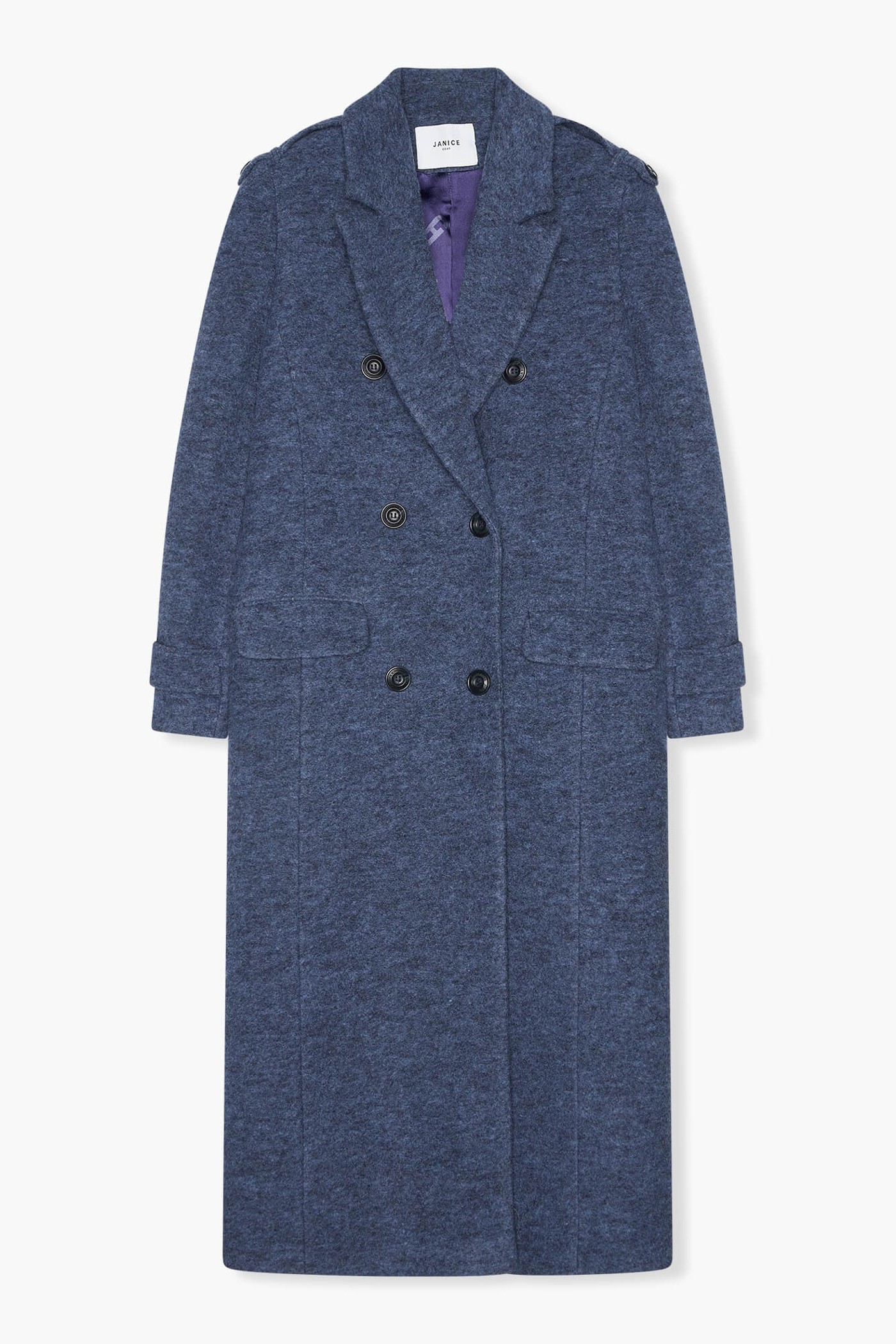 Wollen Lange Dames Jas Lennon Blauw