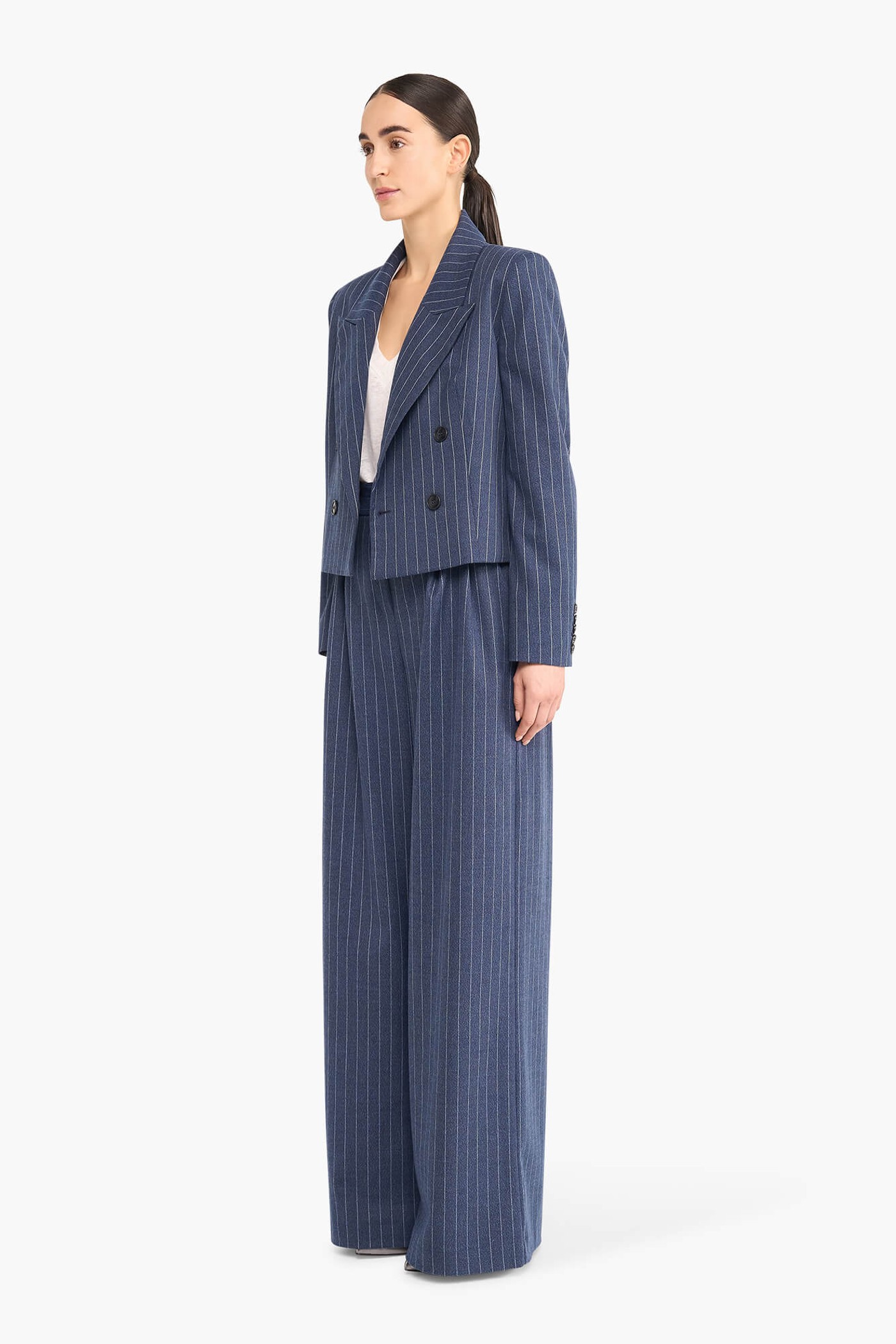 Blazer Dames Kort Stan Blauw Streep