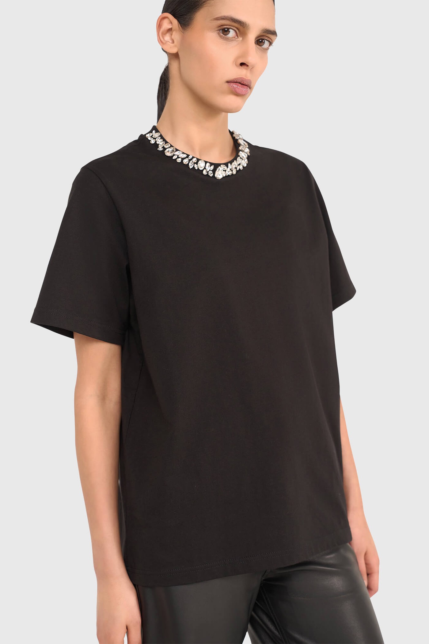 Shirt Dames Steentjes Rock Zwart