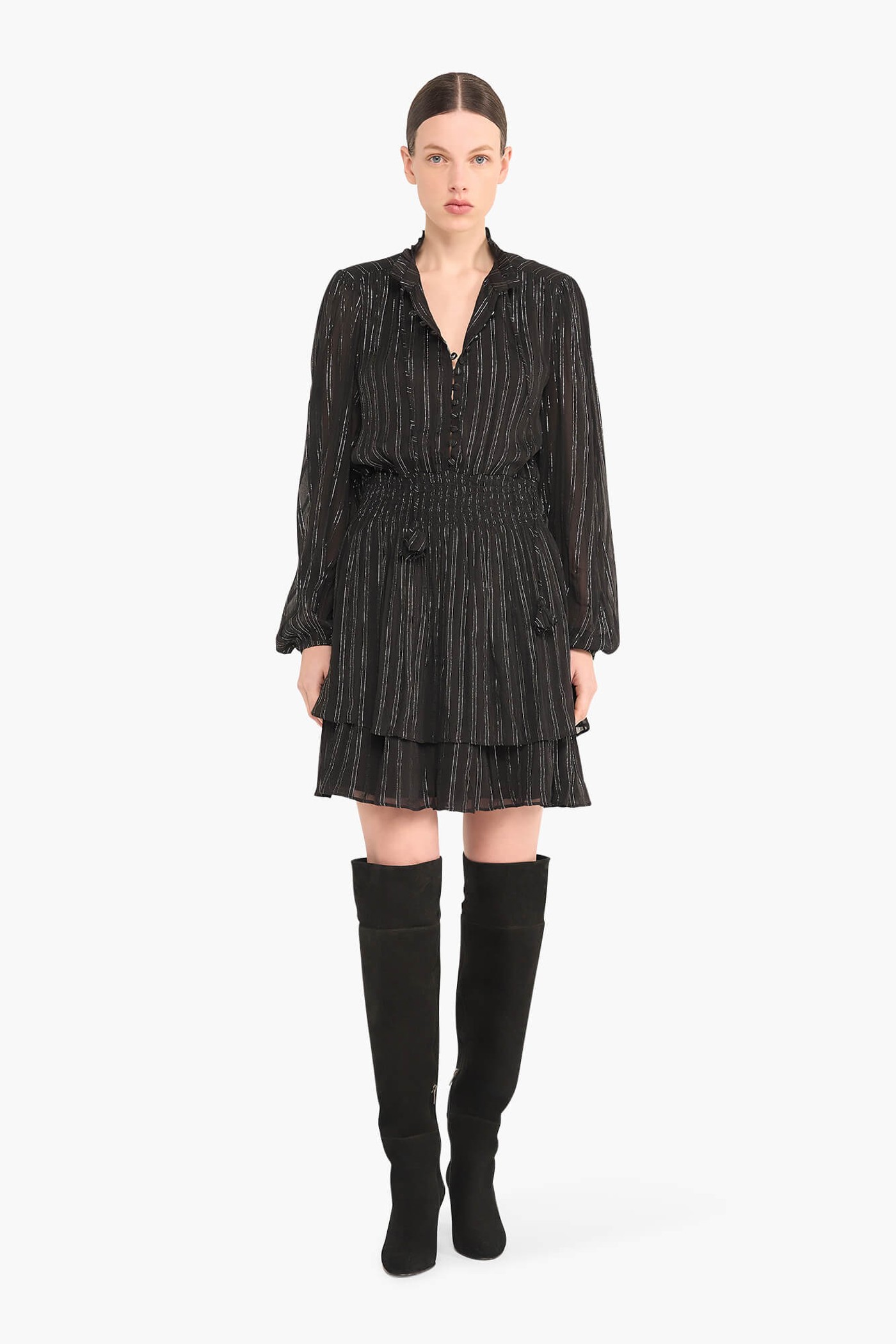 Jurk Zwart Elastiek Lurex Ari