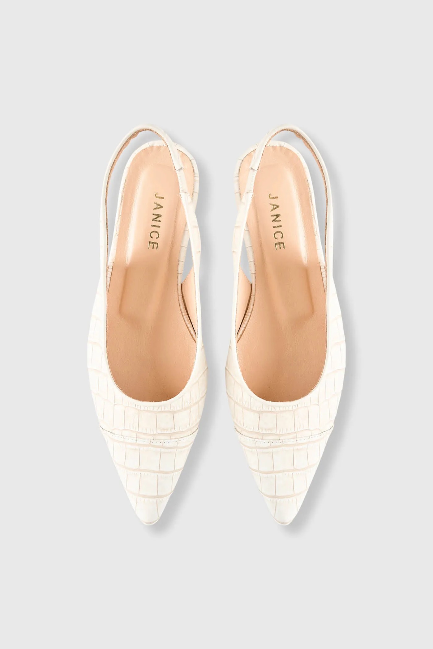 Slingback Dames Schoen Leer Alain Off White Croco