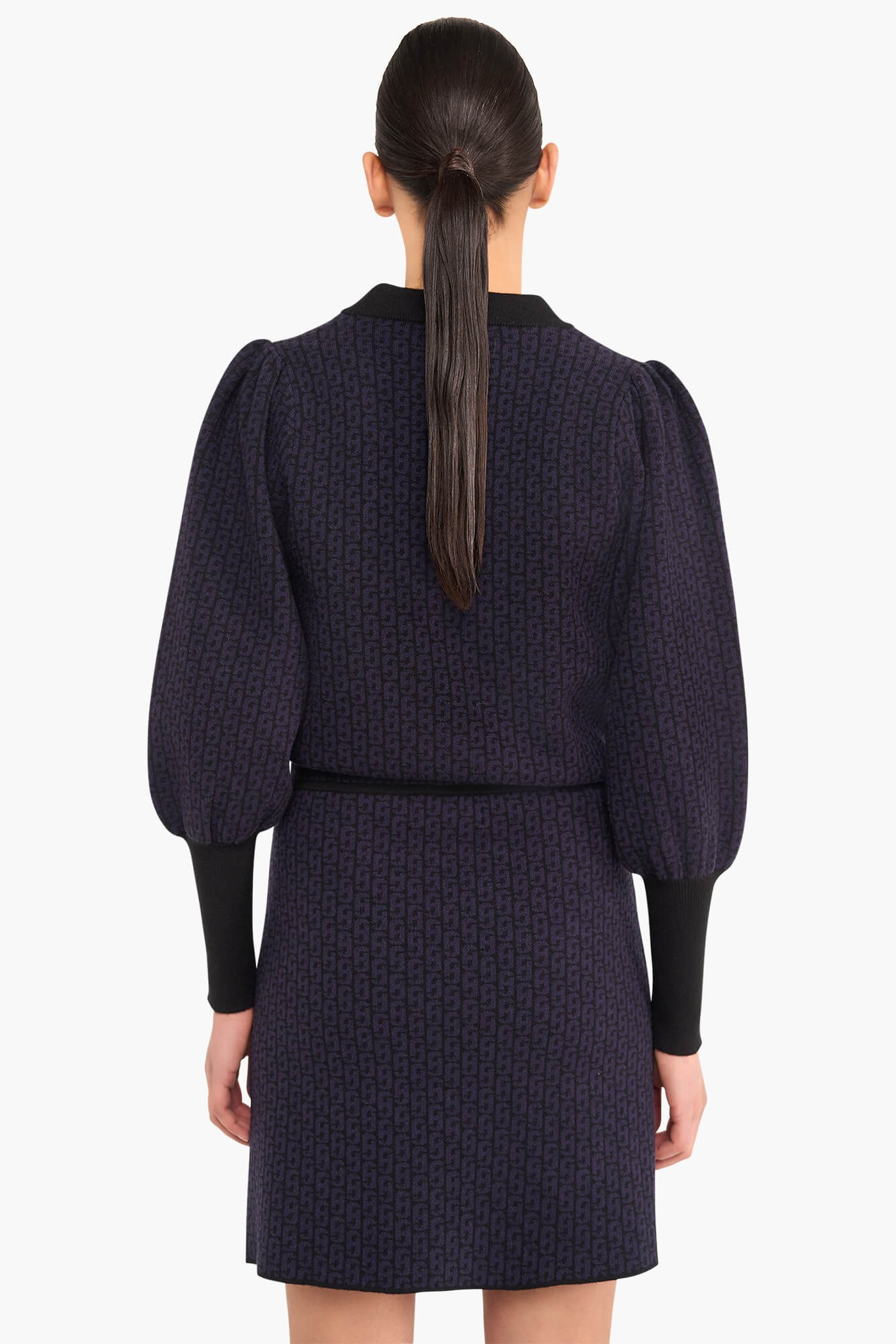 Rokje Gebreid Stretch Viscose Rodger Logo Zwart Blauw