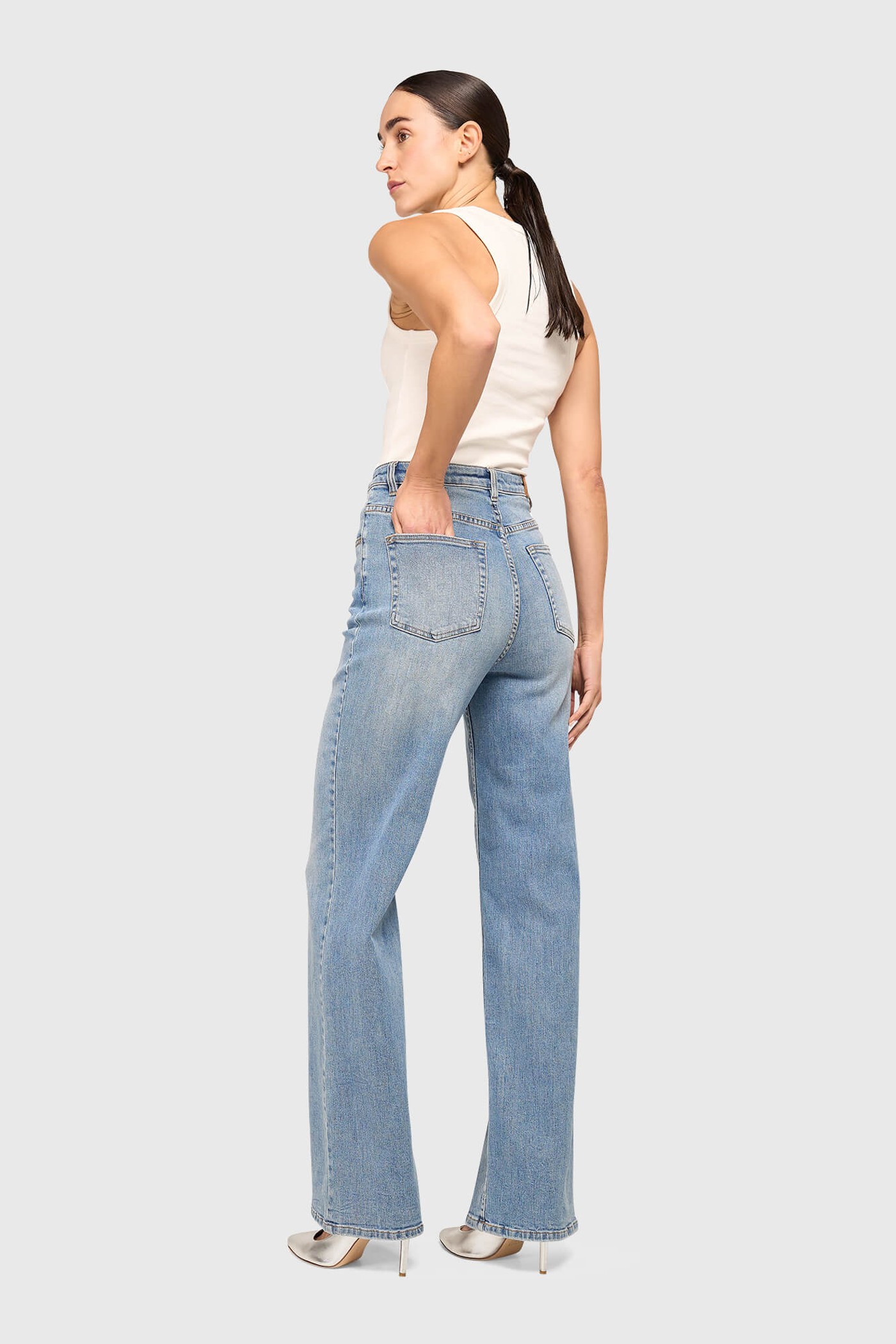 Jeans Dames Wijde Pijp Jason Blauw 323