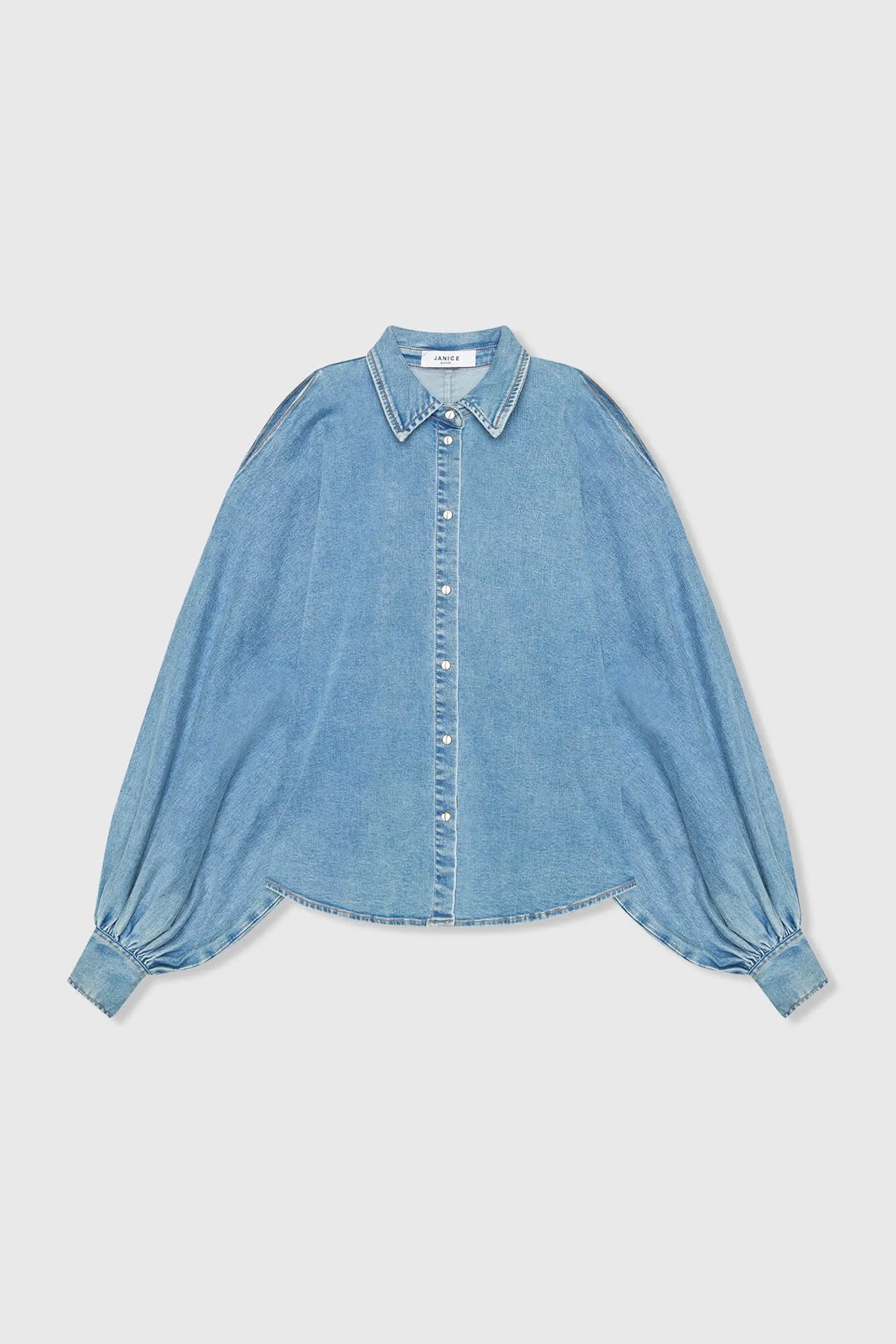 Blouse Dames Wijde Mouw Pof Stone 786