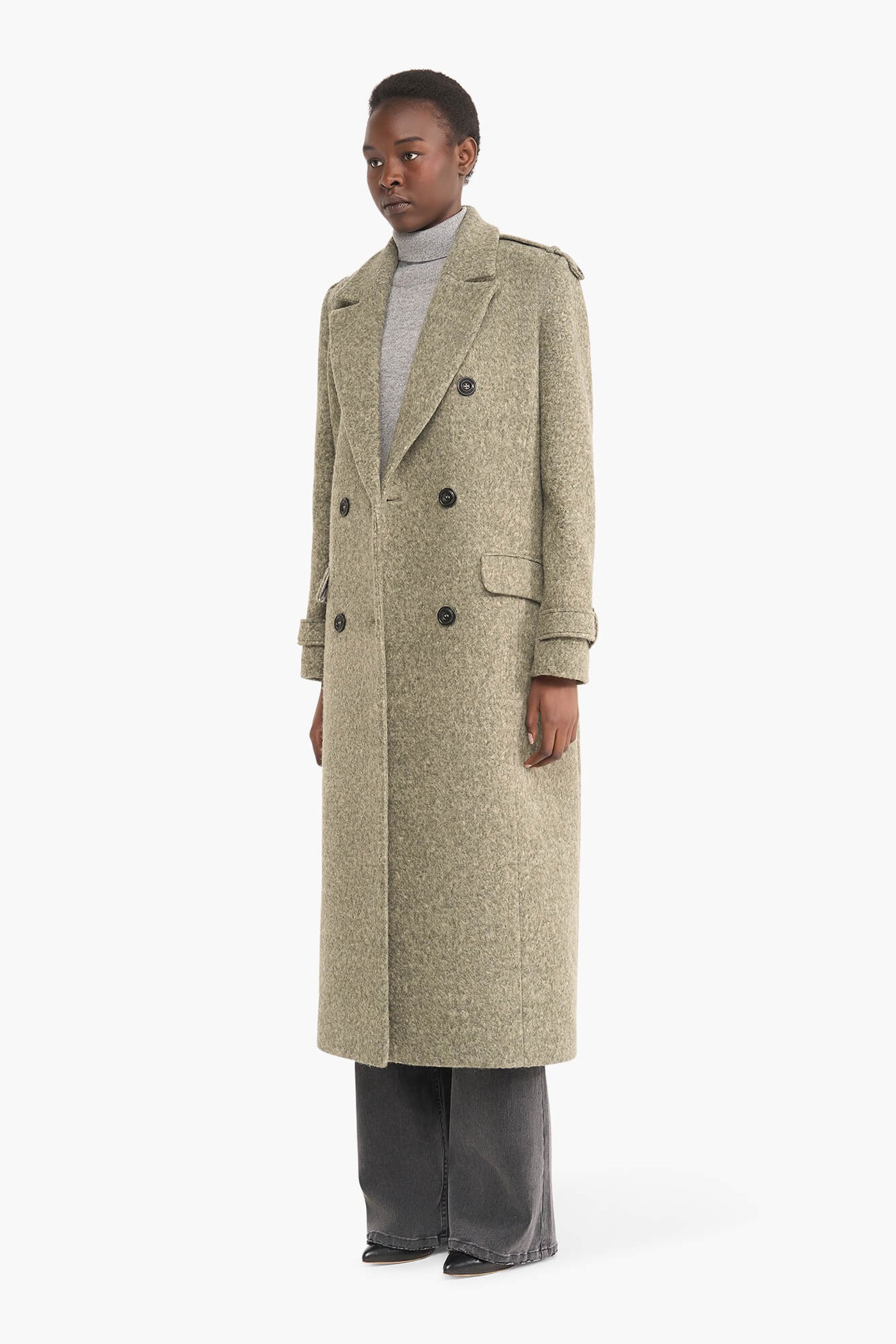 Wollen Lange Dames Jas Lennon Groen