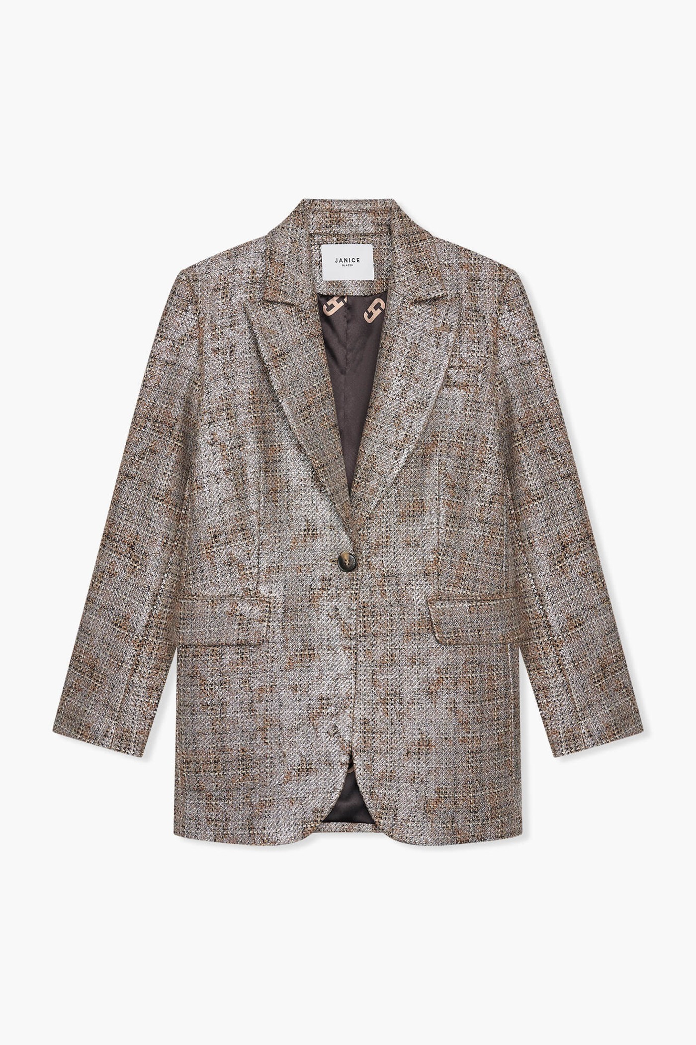 Oversized Blazer Dames Hank Bruin Zilver Metallic