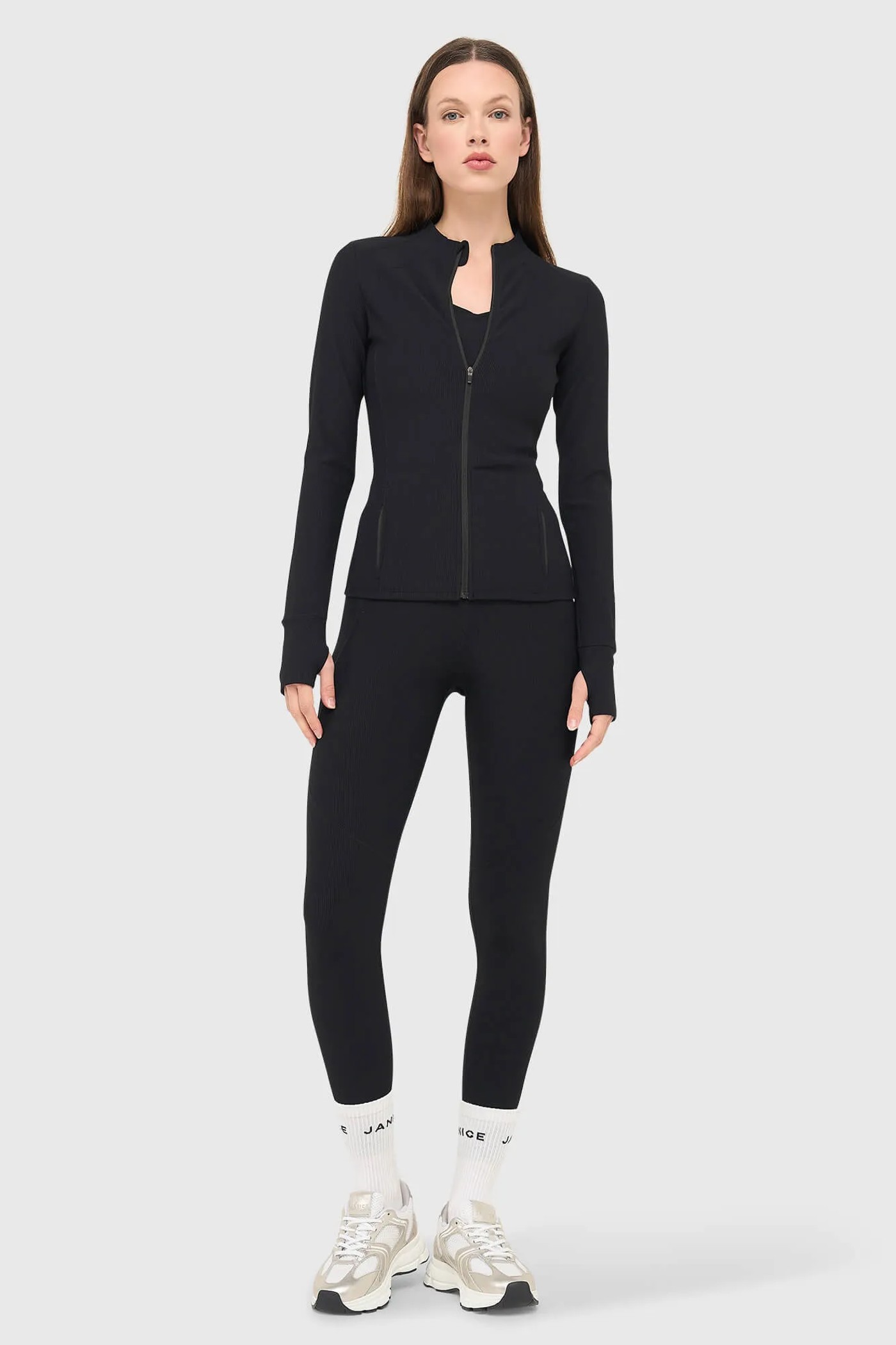 Zwarte Legging Dames Rib Sport Active Wear Ye