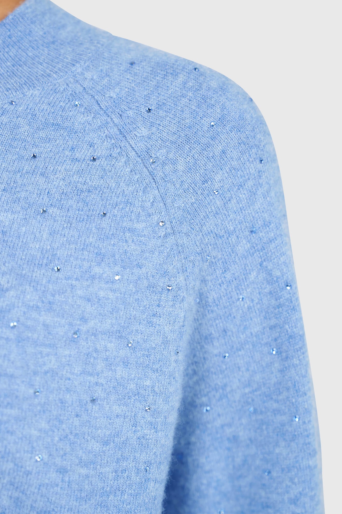 Harvey Denim Blauw Steentjes