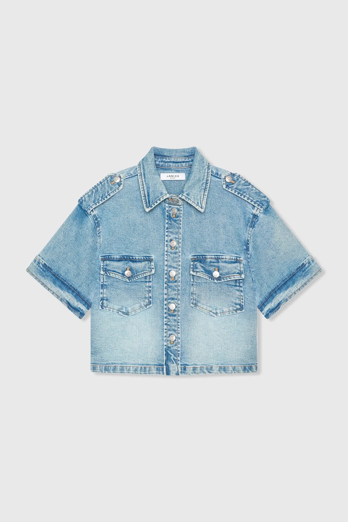 Denim Blouse Dames Spike Blauw 786