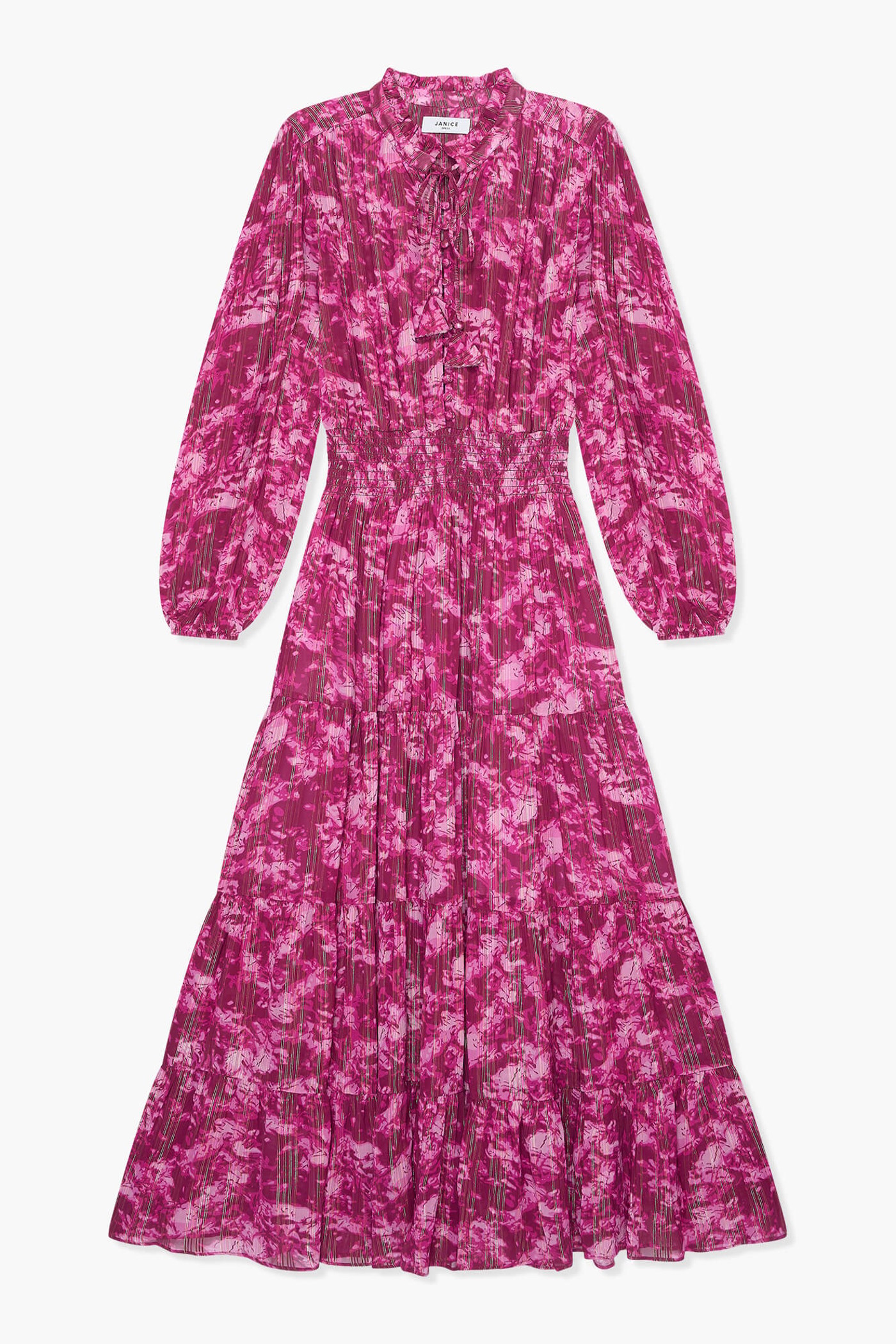 Jurk Lang Print Lurex Walter Paars