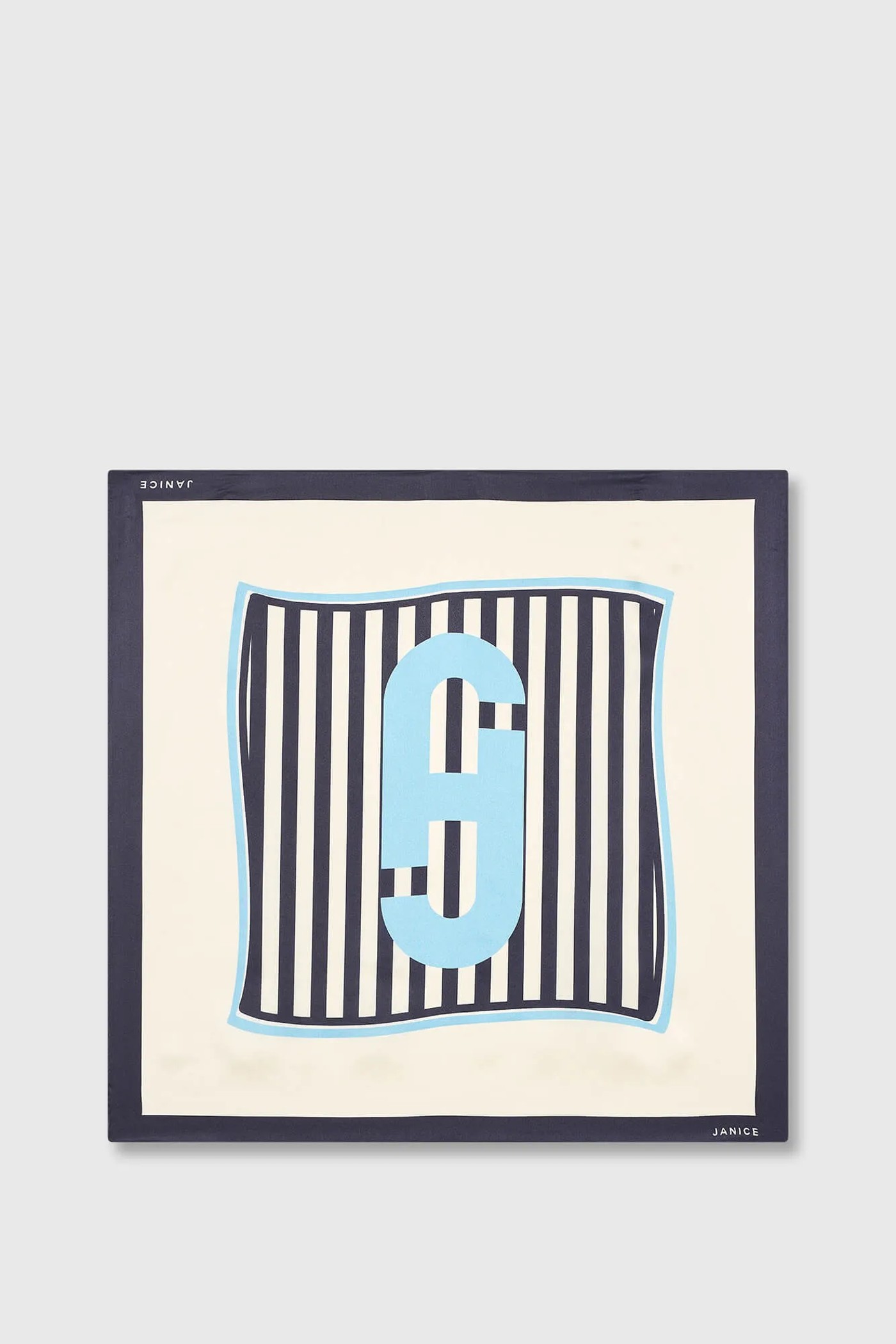 Zijden Sjaal Dames Print Effron Blauw Gestreept