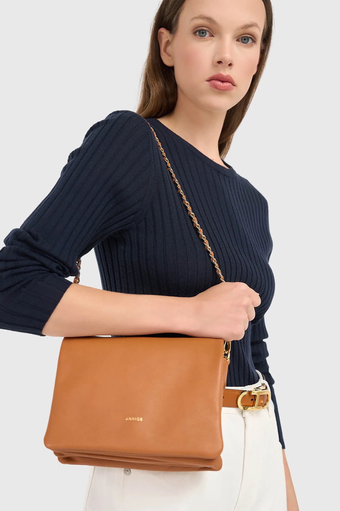 Leren Dames Tas Skylar Cognac