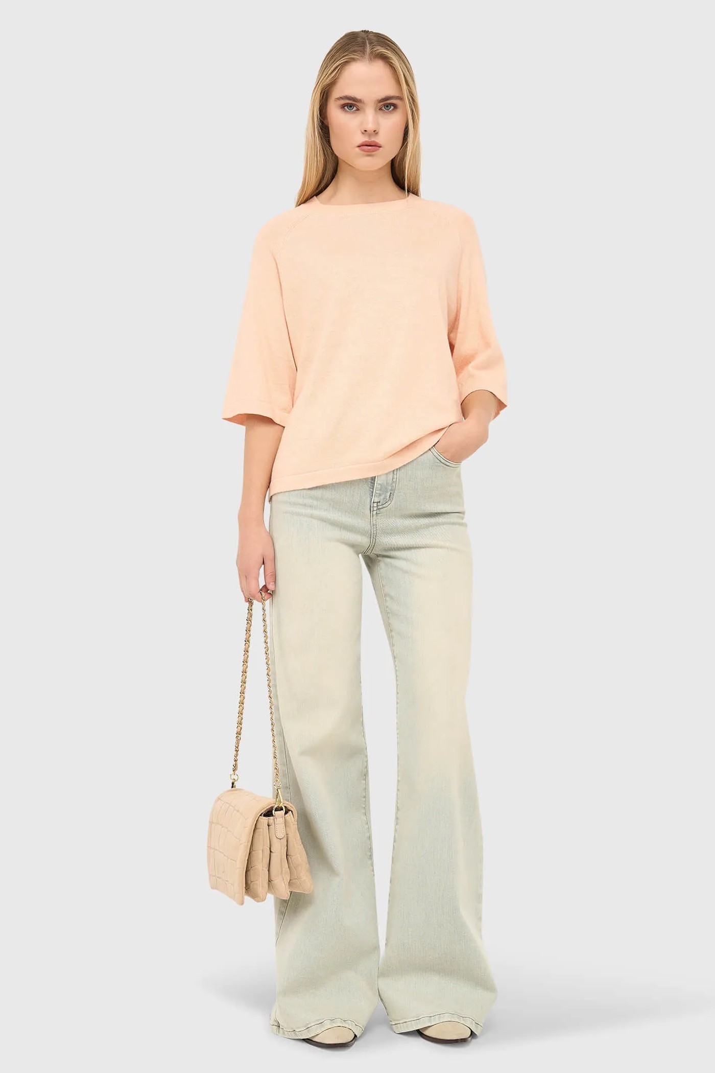 Katoen Cashmere Gebreid Truitje Moss Peach