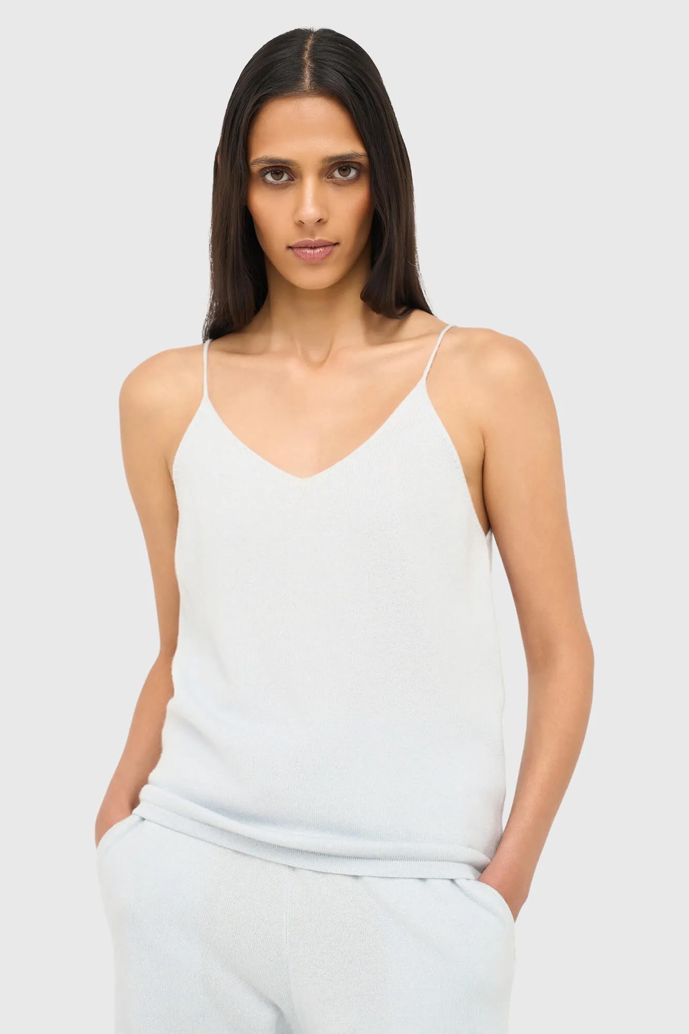 Cashmere Gebreide Tanktop Blane Blauw