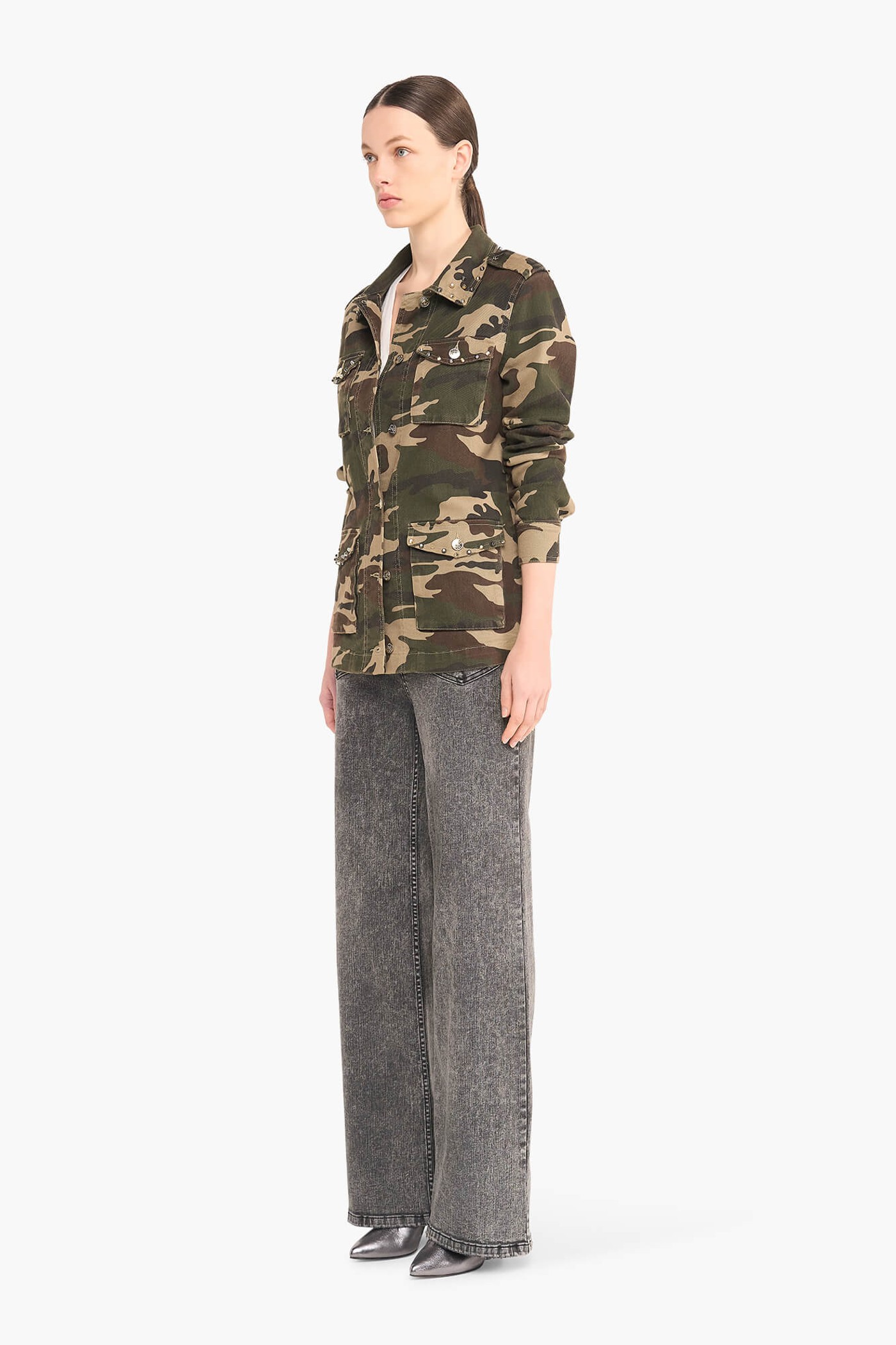 Camouflage Denim Jack Dwayne Studs