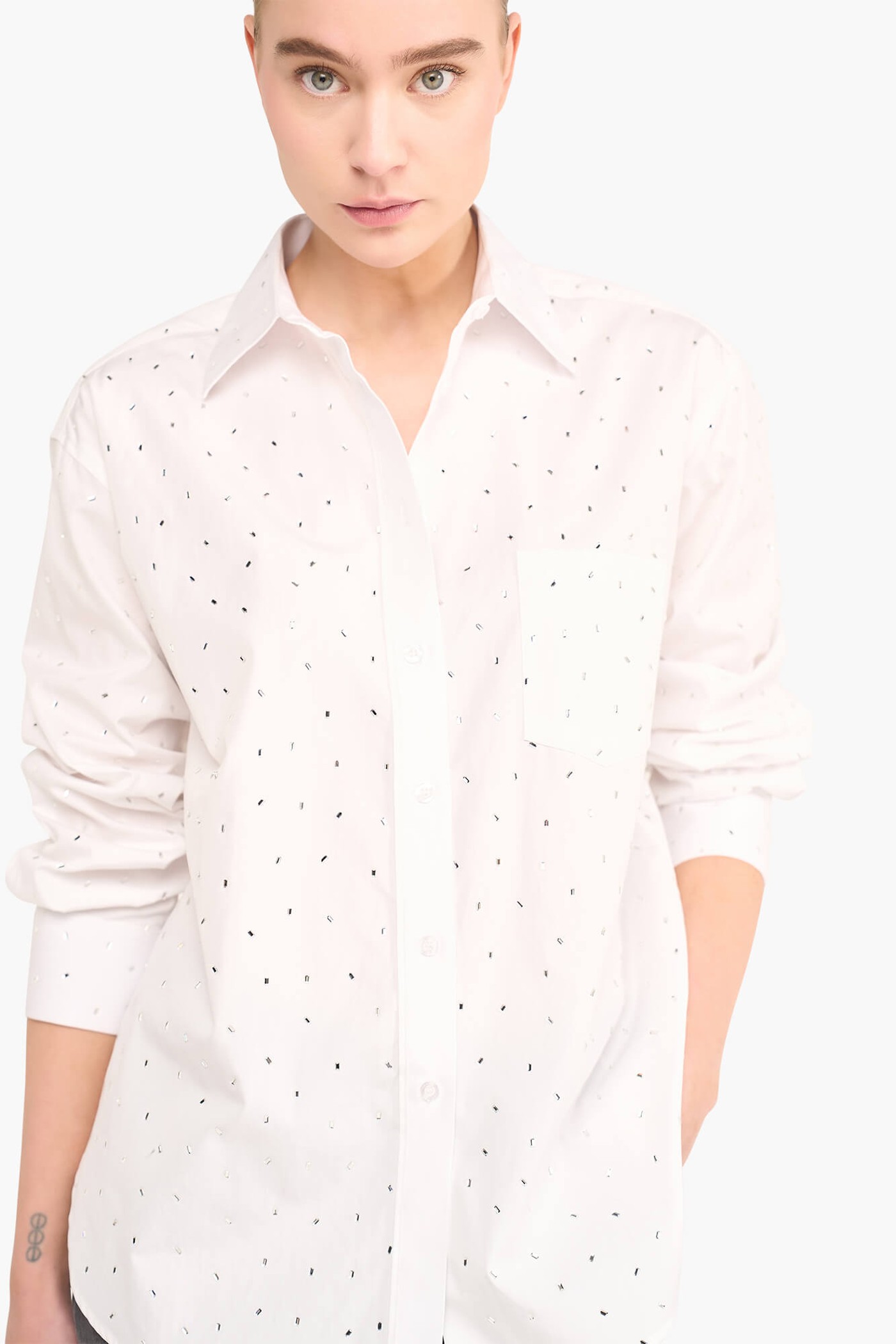 KATOENEN BLOUSE DAMES STEENTJES KYGO WIT