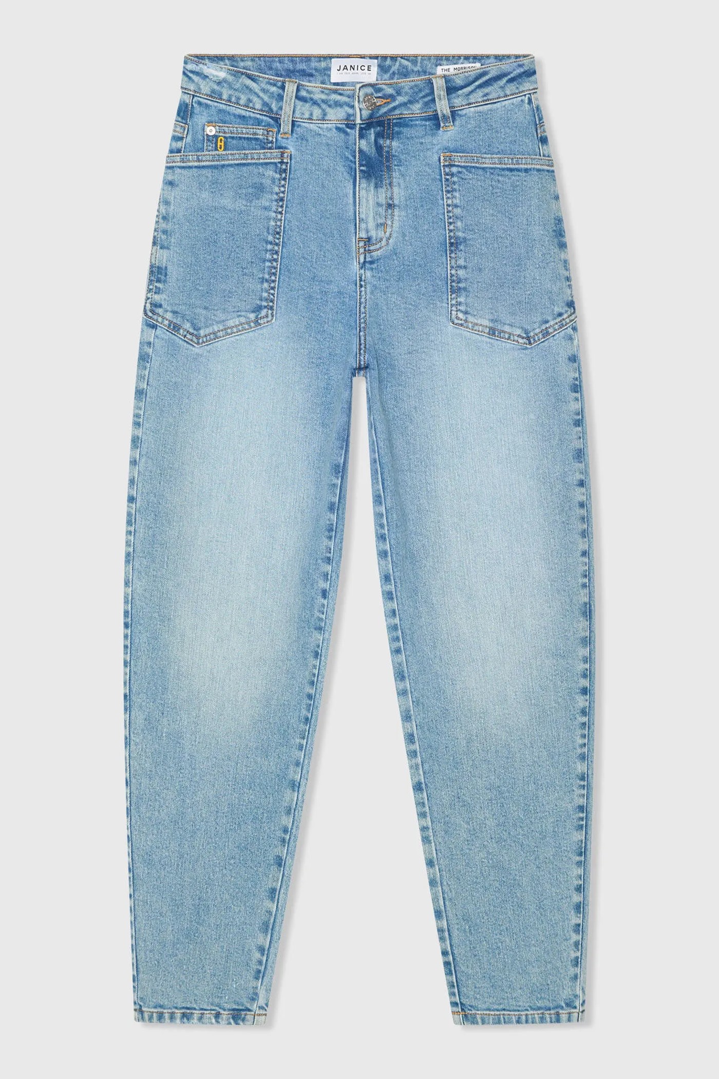 Worker Jeans Dames Barrel Fit Stretch Mid Rise Morrison Blauw 786