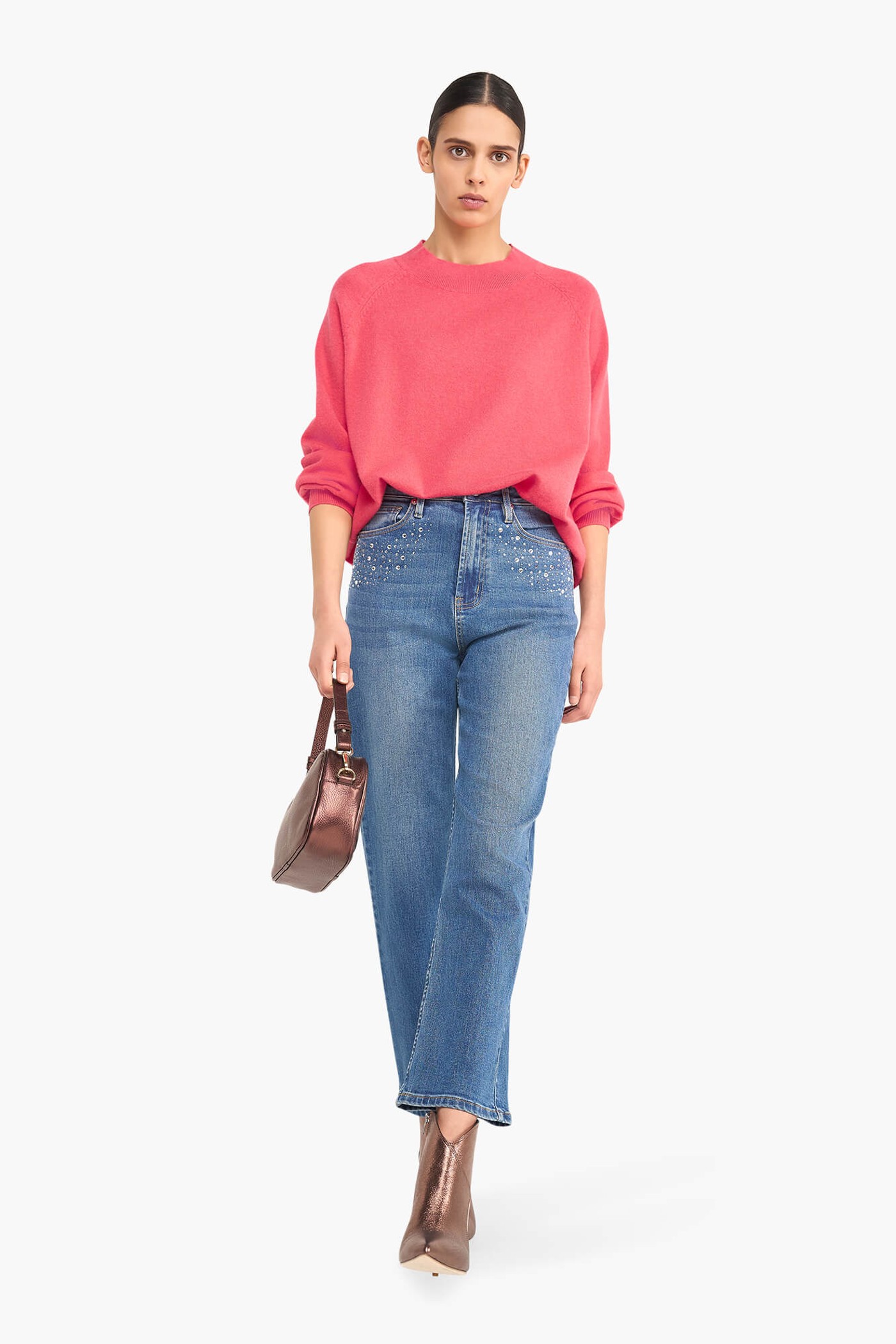 Cashmere Trui Dames Harvey Coraal