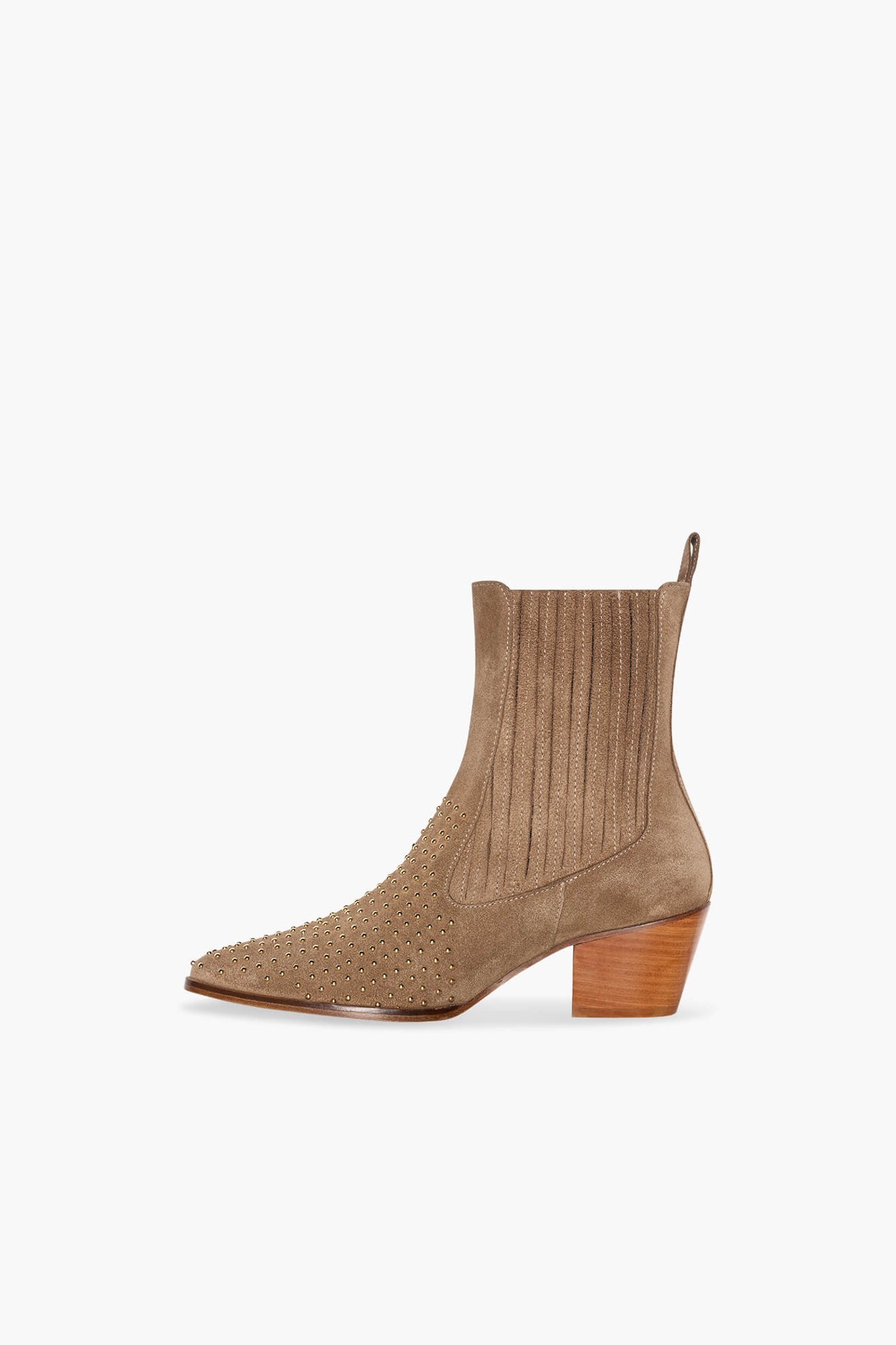 Enkellaars Western Dames Suede Colt Cognac Studs