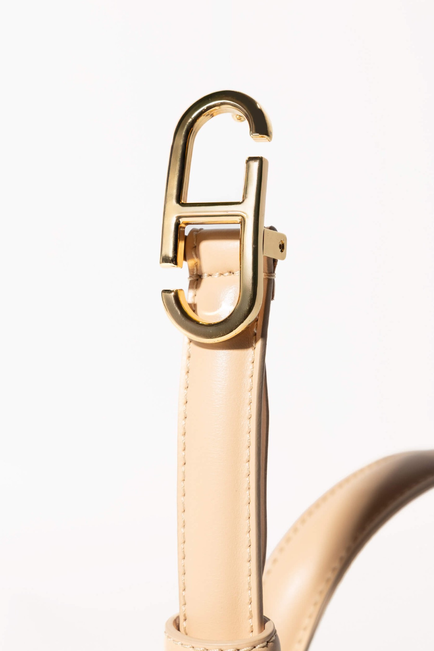 Leren Riem Dames Trophy Creme Gouden Buckle