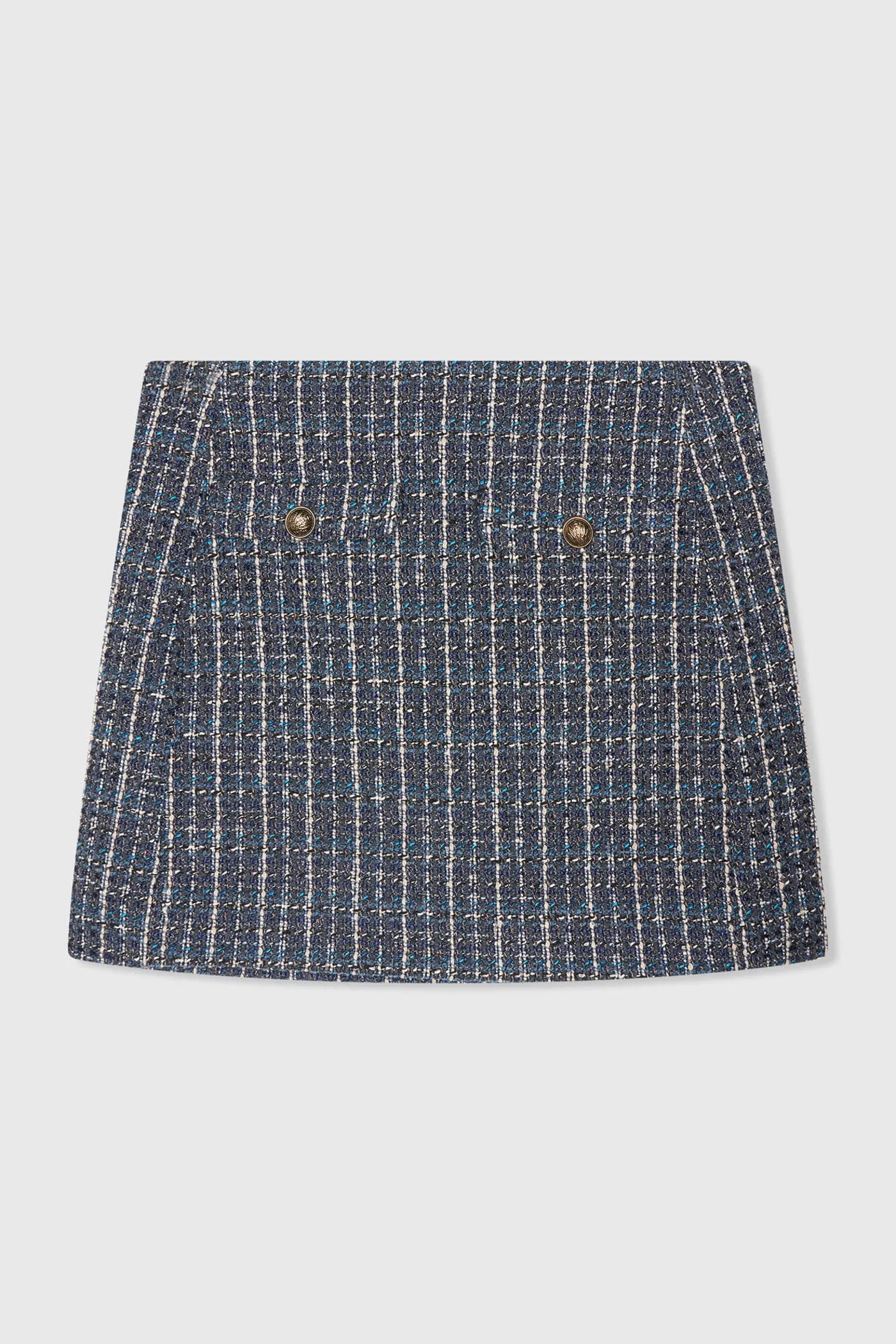 Rok Kort Tweed Nade Blauw