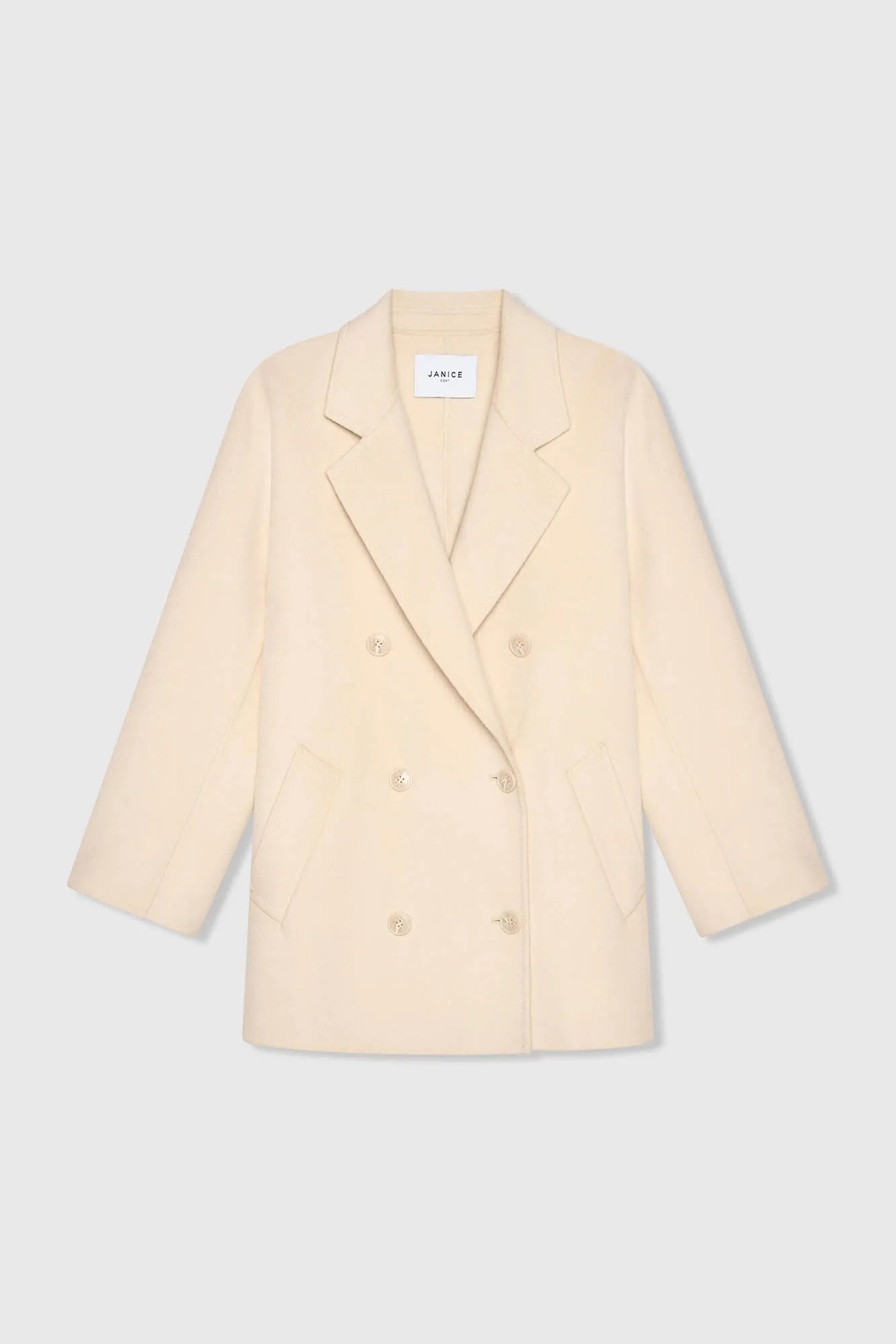 Cashmere Caban Jas Dames Double Face Kennedy Beige