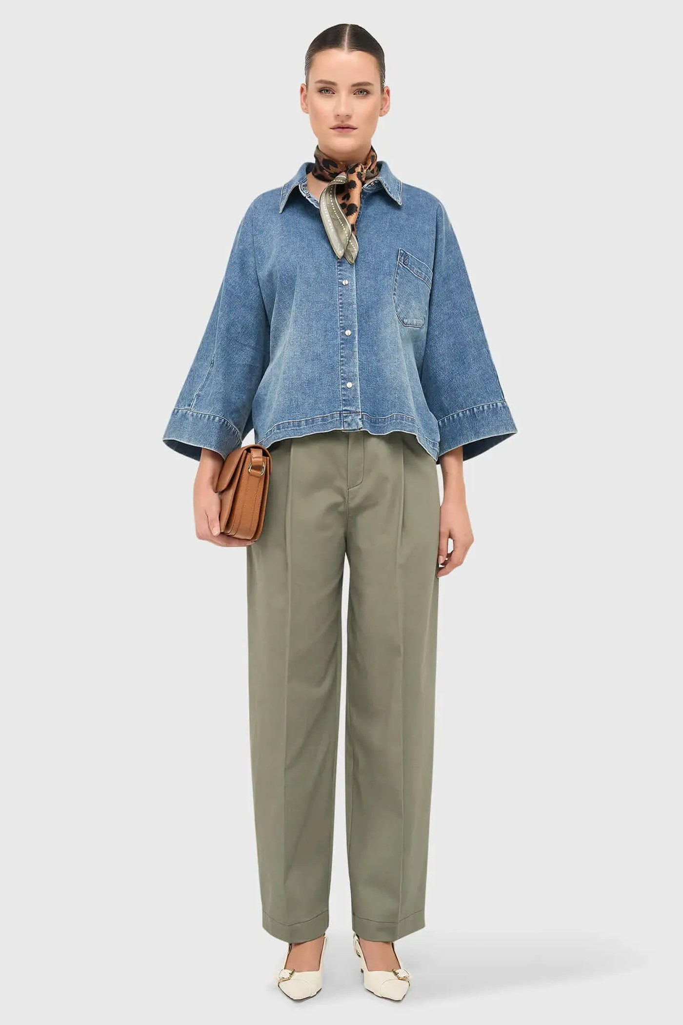 Groene Katoenen Paperbag Broek Steekzakken Barrel Balti