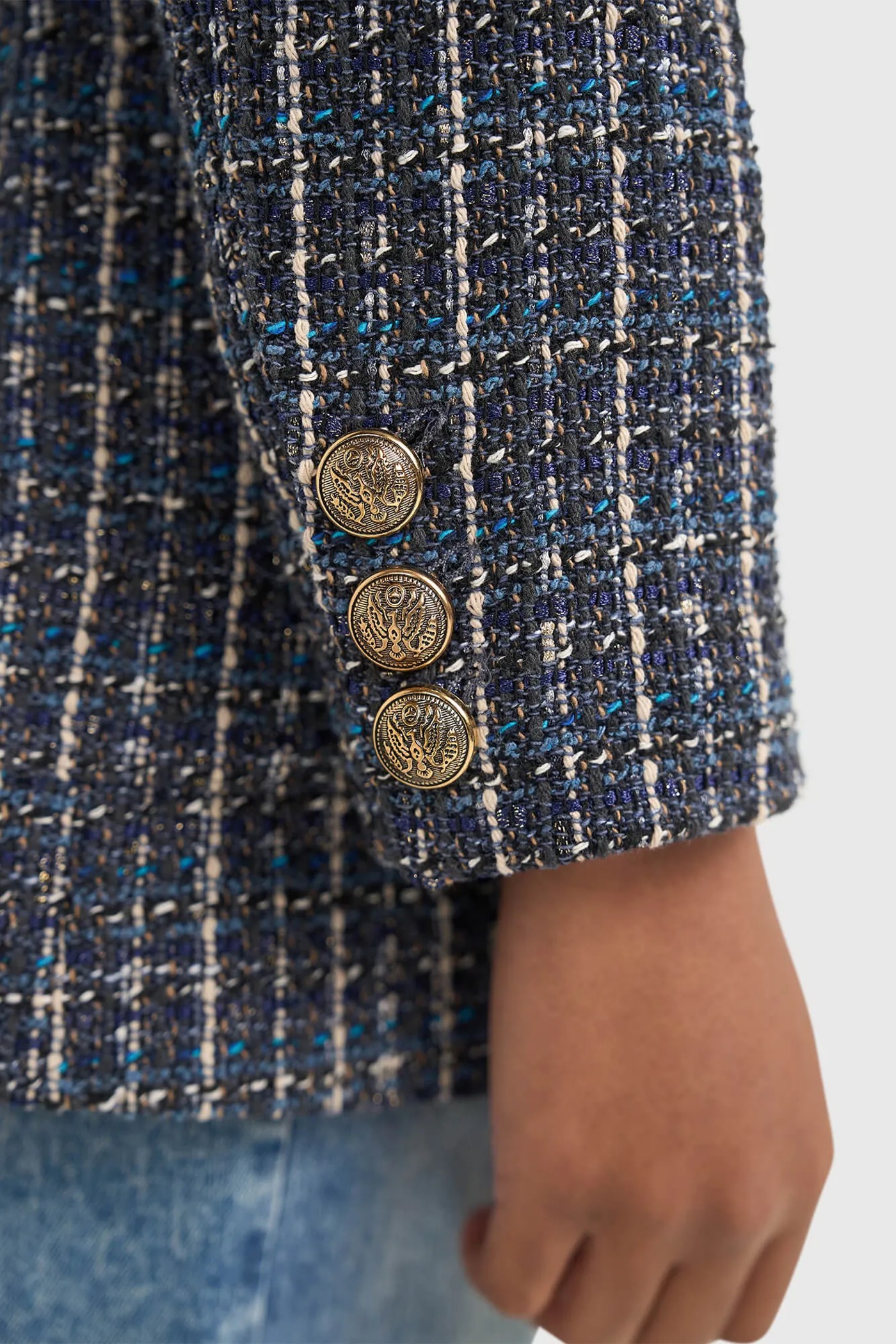Blazer Dames Tweed Blauw Martin