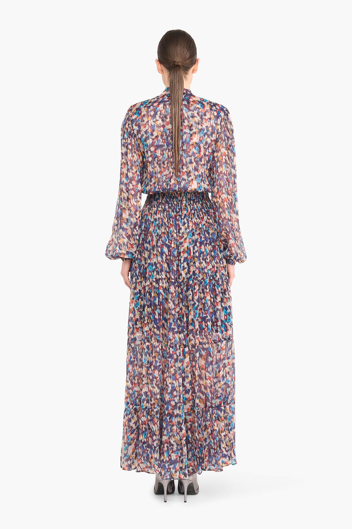 Jurk Lang Print Elastiek Walter Blauw