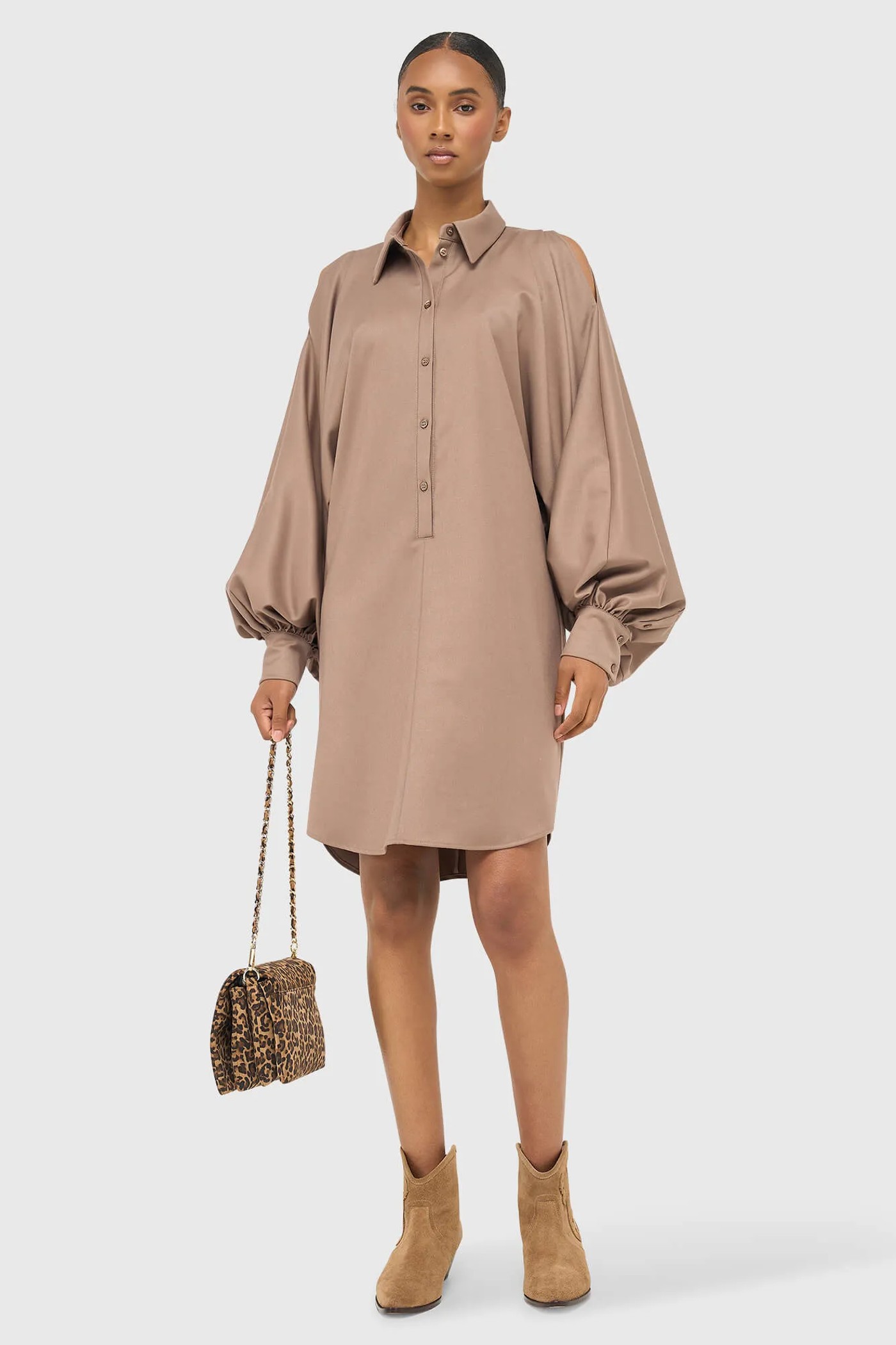 Jurk Wijde Lange Mouwen Hugh Bruin