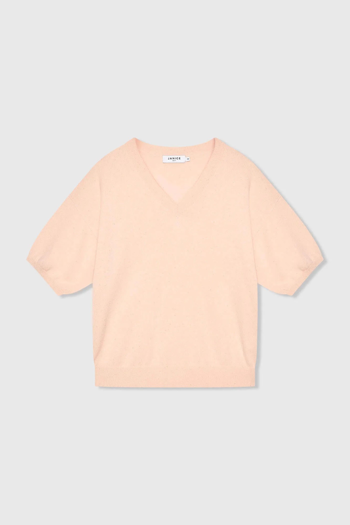 Cashmere Dames Trui V Hals Romeo Peach Lurex